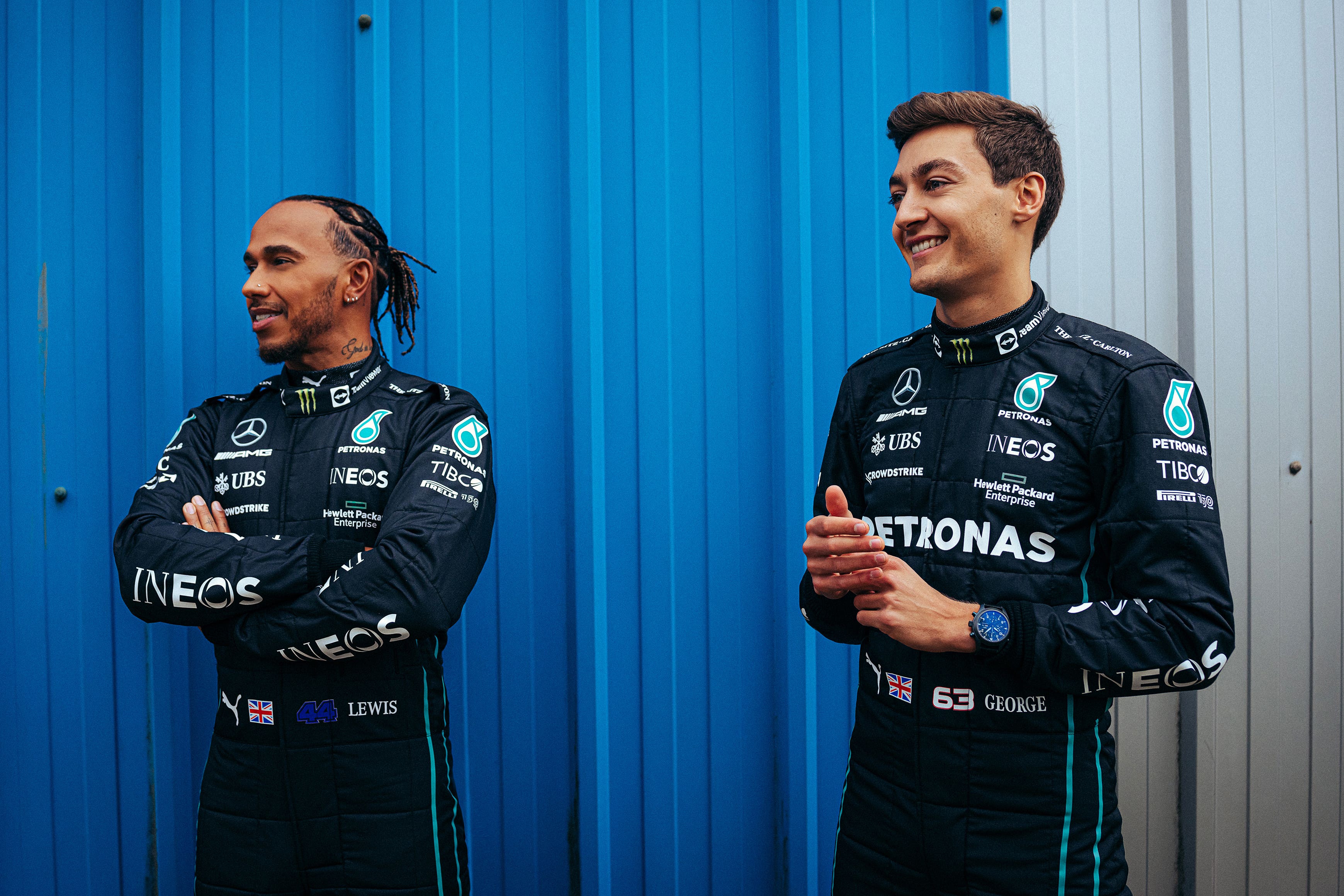 Lewis Hamilton (left) is trailing team-mate George Russell in the standings (Mercedes-AMG/PA Media)