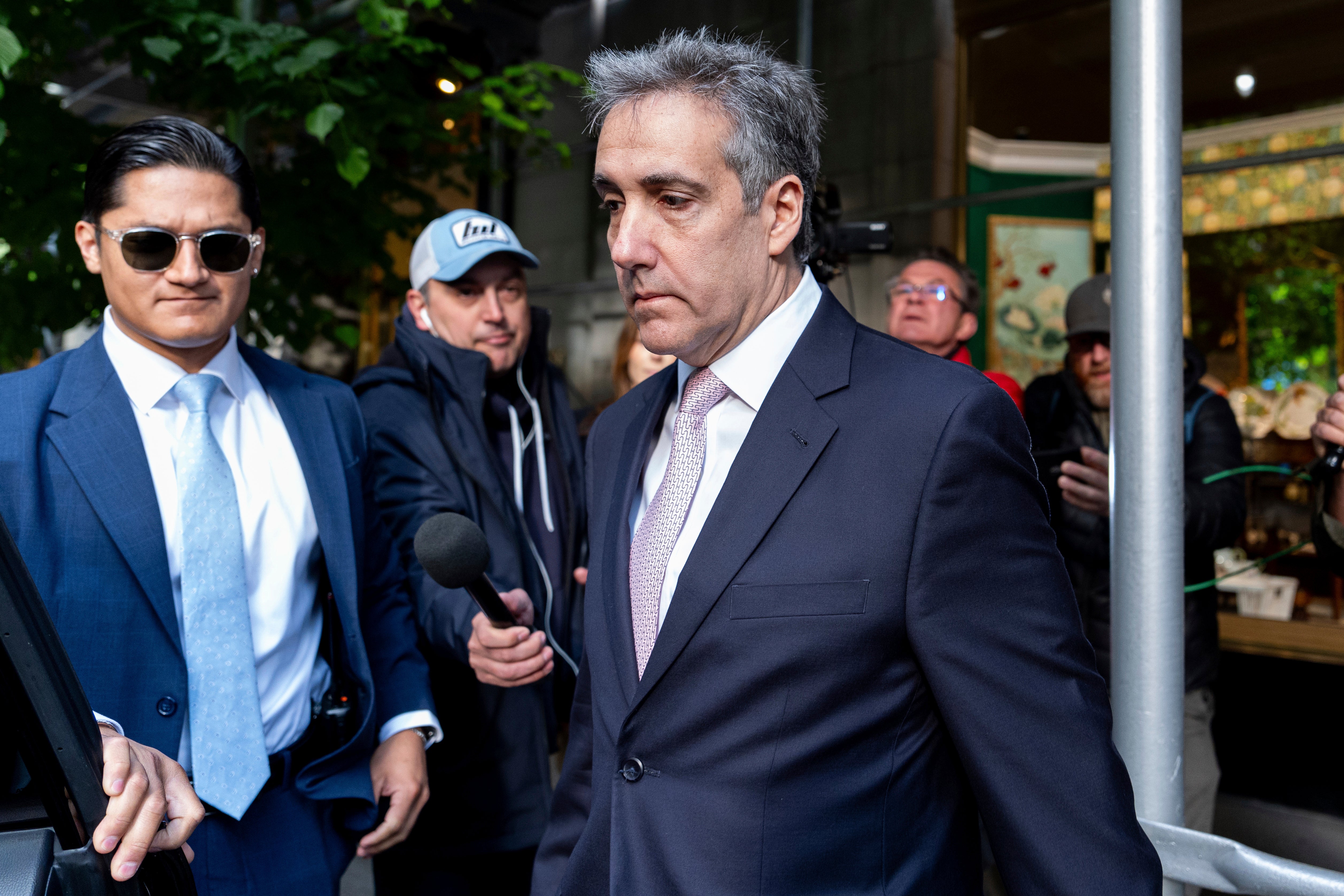 Michael Cohen pictured leaving Manhattan Criminal Court after testifying in Donald Trump’s hush money trial on 13 May. The ex-attorney is now celebrating Trump’s felony conviction