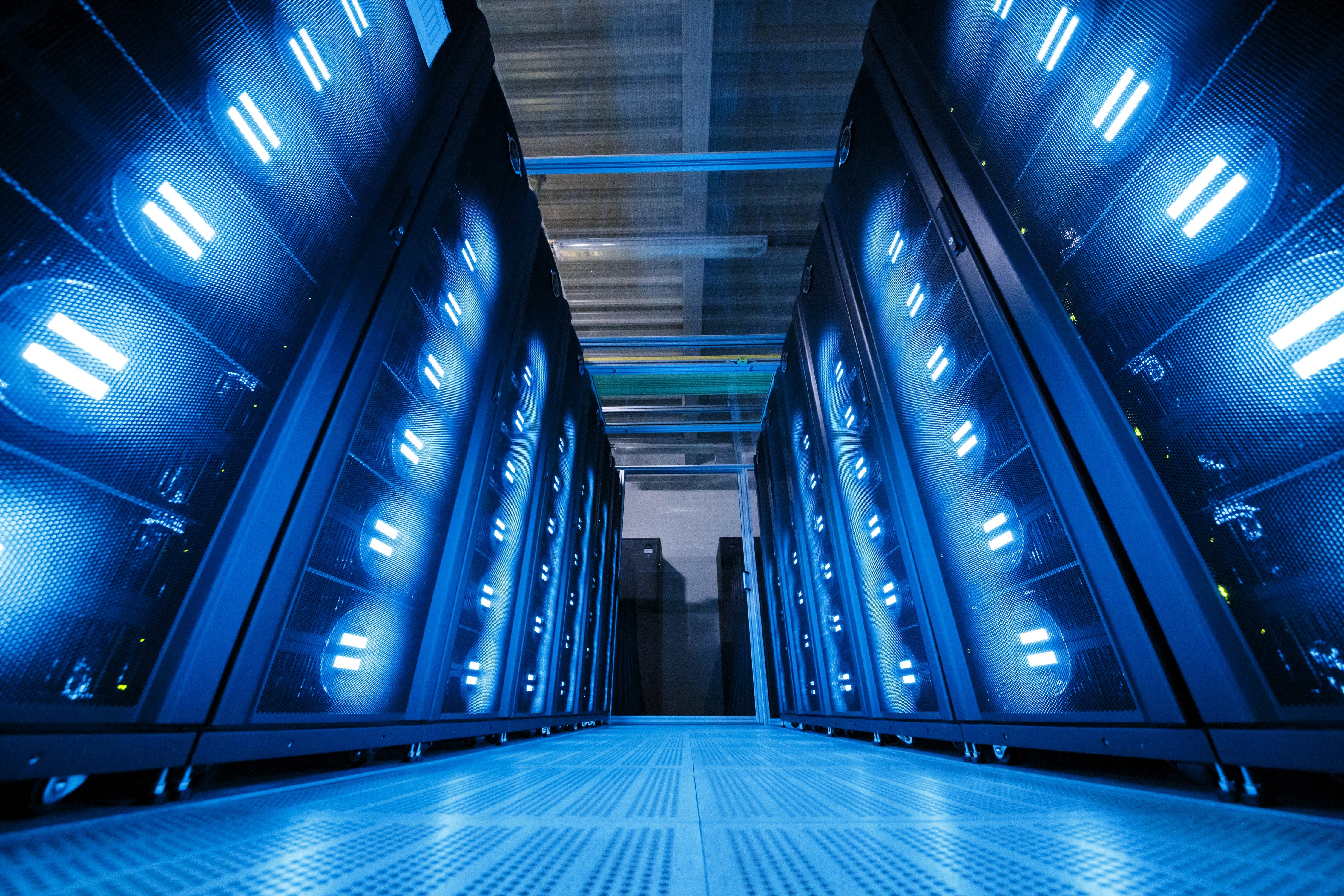 A Mistral supercomputer at the German Climate Computing Centre (DKRZ) on 7 June, 2017 in Hamburg, Germany