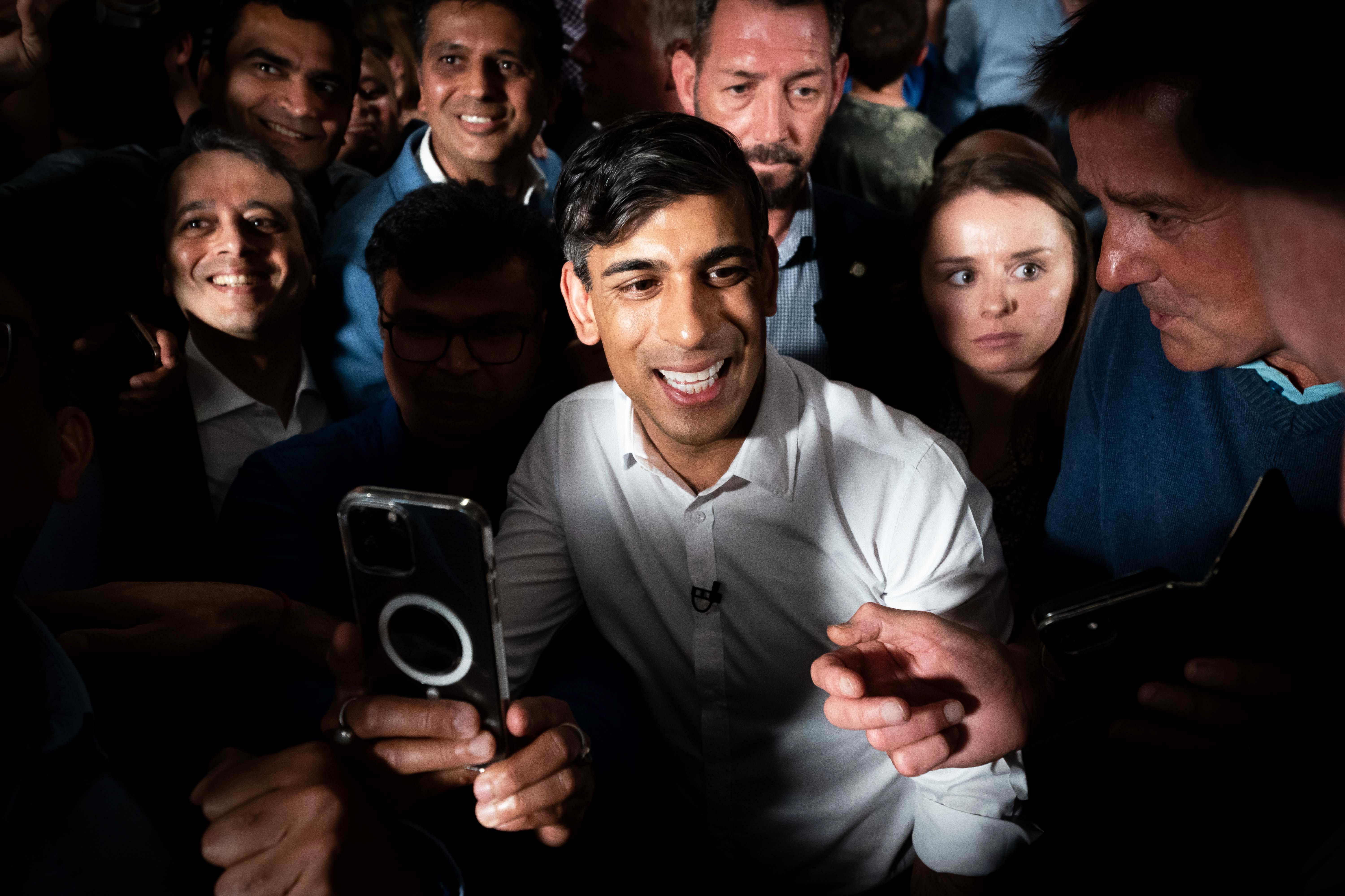 Prime Minister Rishi Sunak during his visit to Amersham and Chiltern RFC (PA)