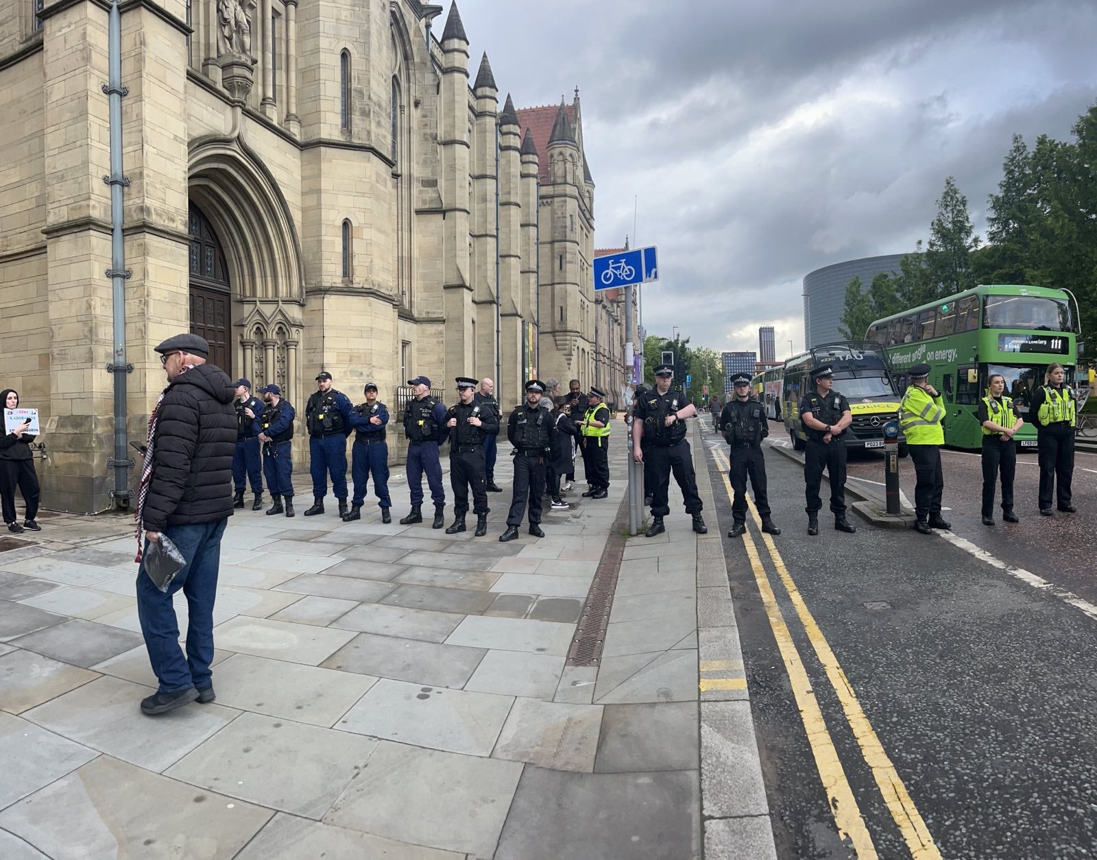 The group barricaded themselves inside a university building