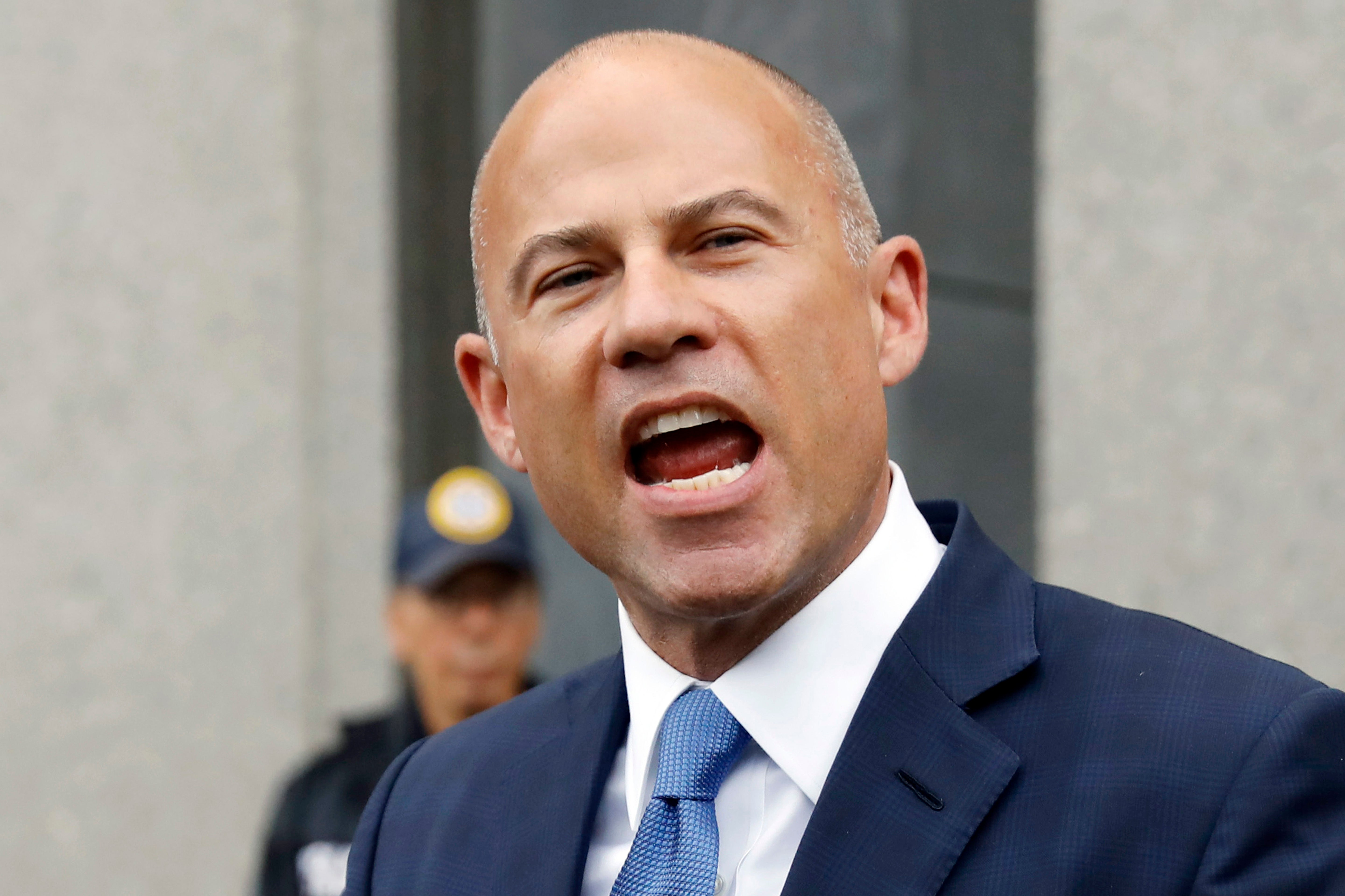 Michael Avenatti makes a statement to the press as he leaves federal court in New York in June 2019