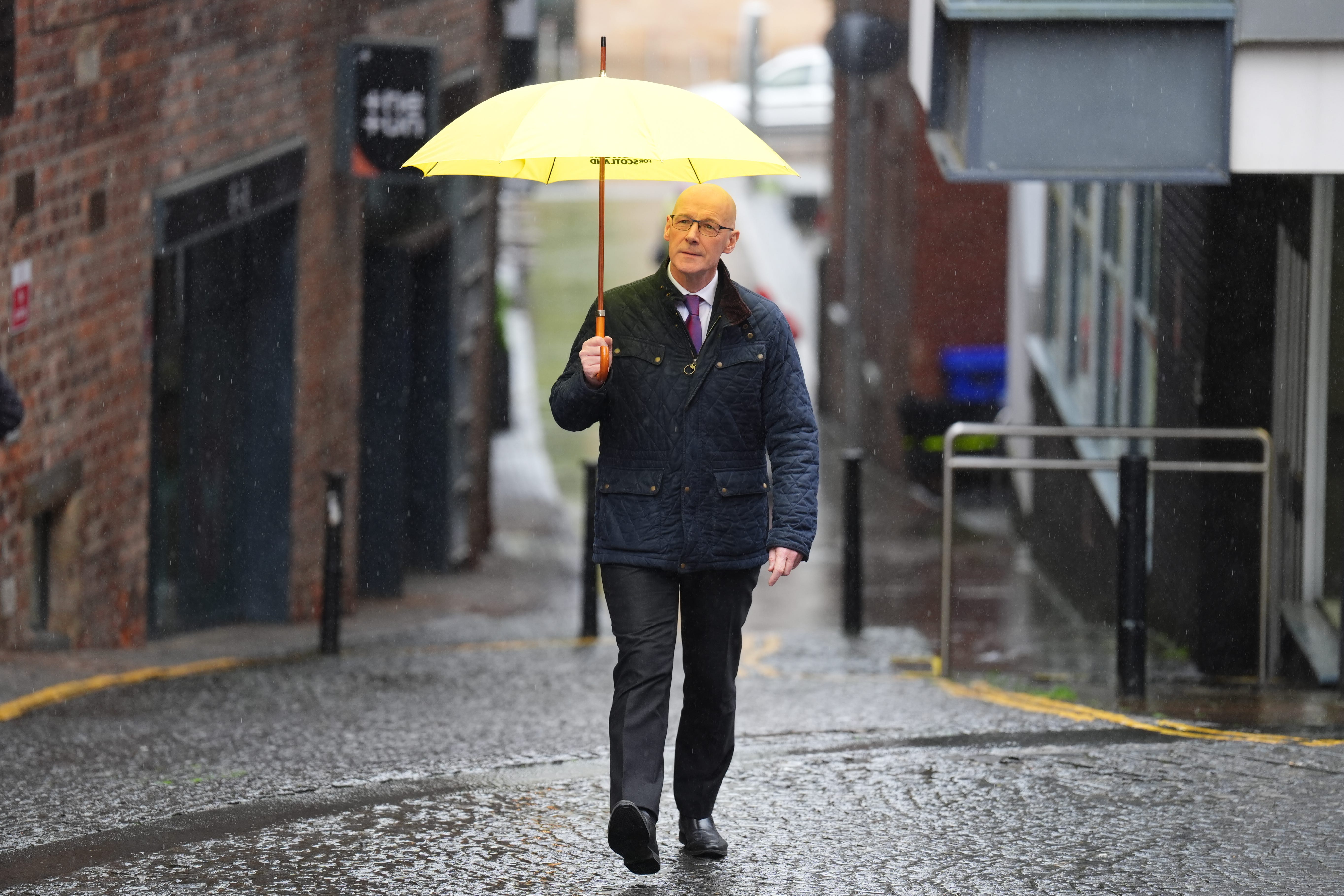 John Swinney visited the Scottish Poetry Library on Tuesday (Andrew Milligan/PA)