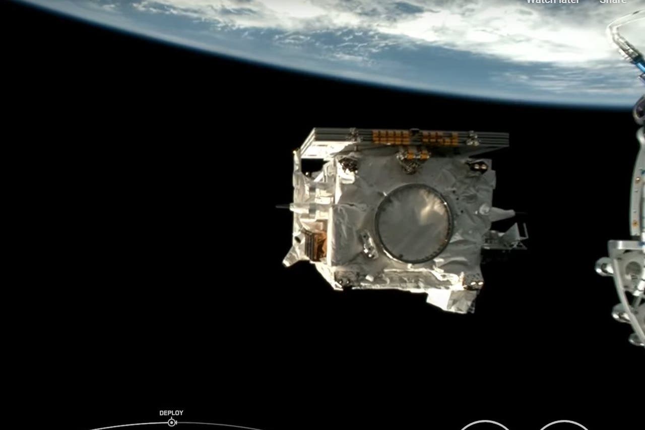 EarthCARE will circle Earth every 90 minutes at an altitude of around 400km (ESA TV screengrab)