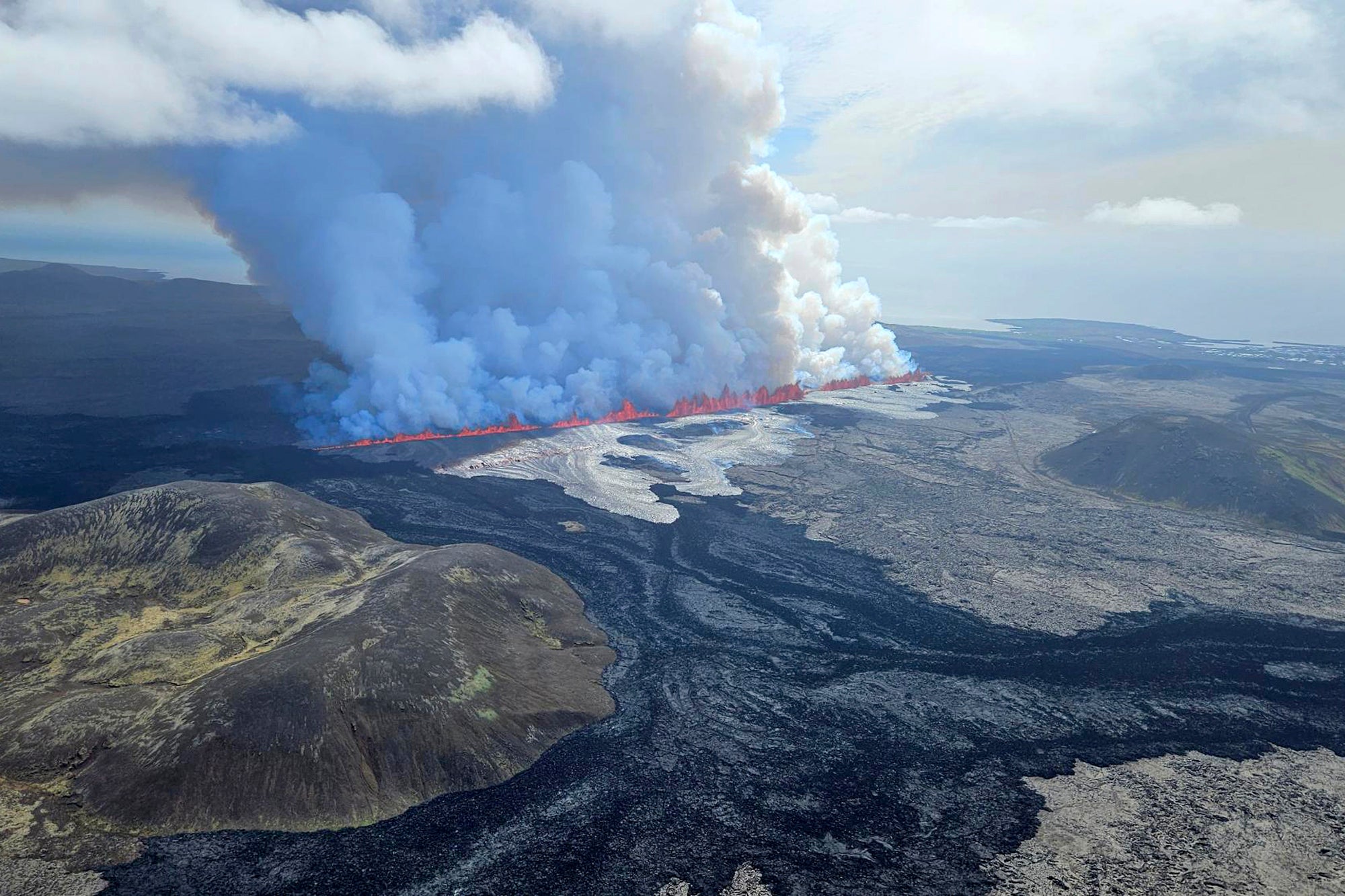 A volcano erupts in Grindavik, Iceland, Wednesday, May 29