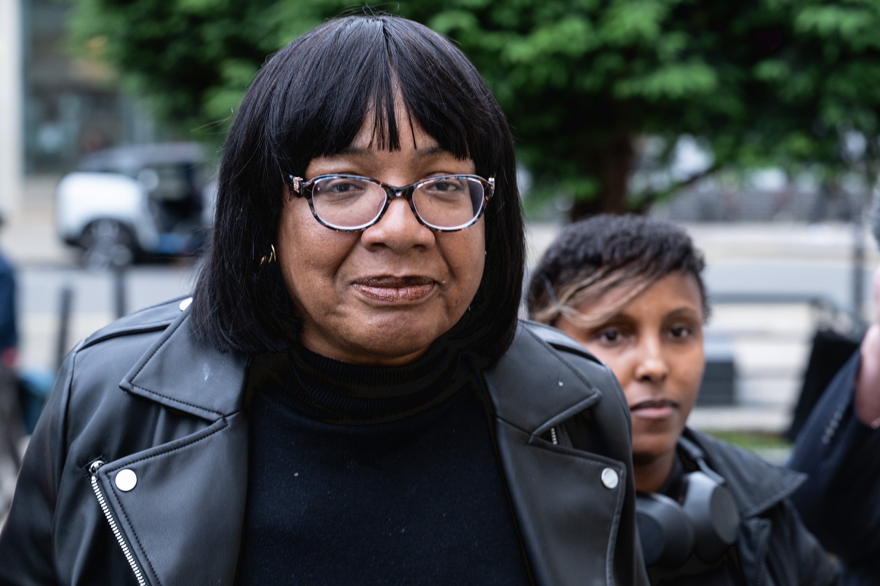 Diane Abbott spoke to supporters outside Hackney Town Hall on Wednesday evening