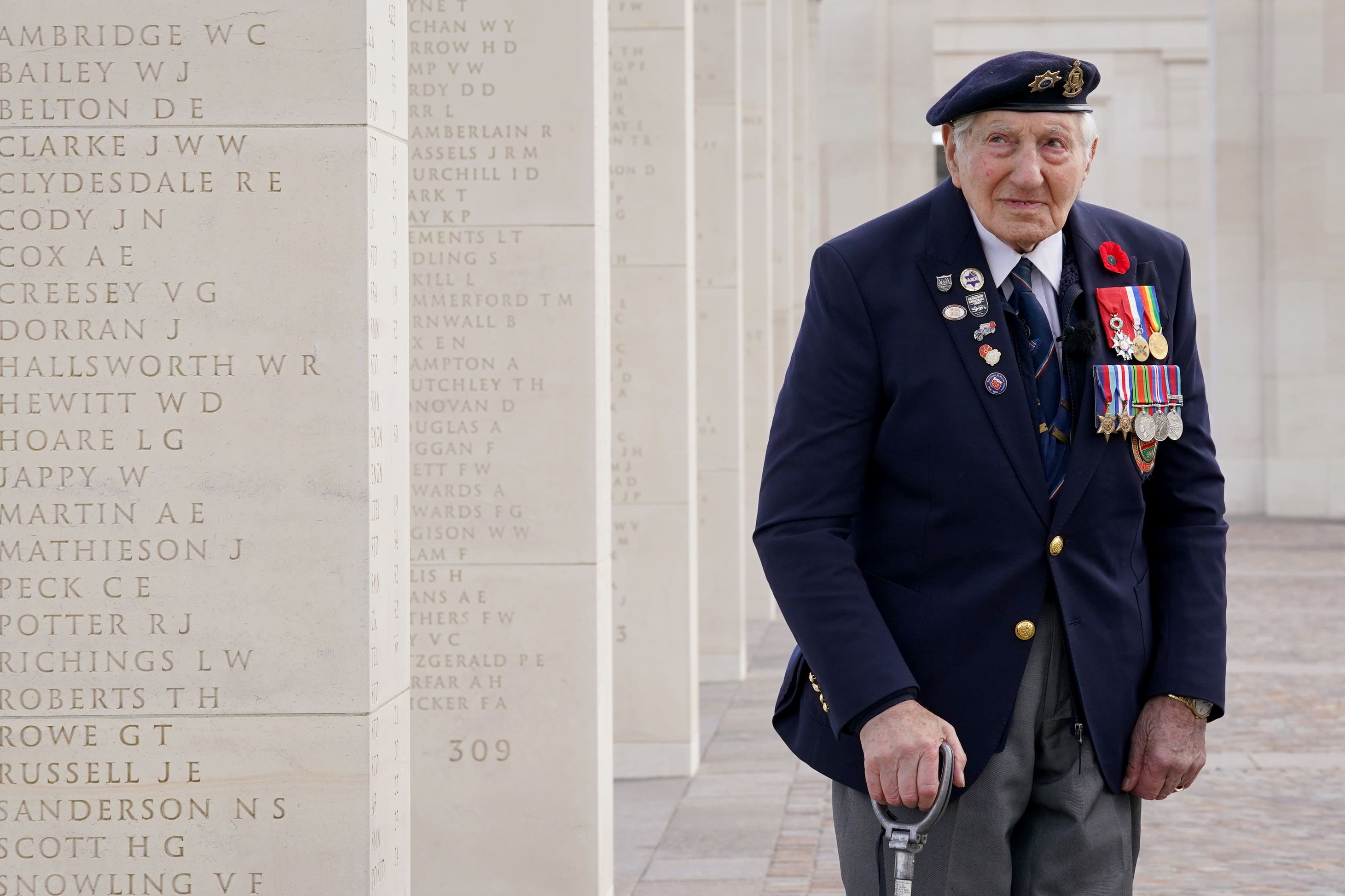 Mervyn Kersh during a visit to the British Normandy Memorial in Ver-Sur-Mer, France (Gareth Fuller/PA)