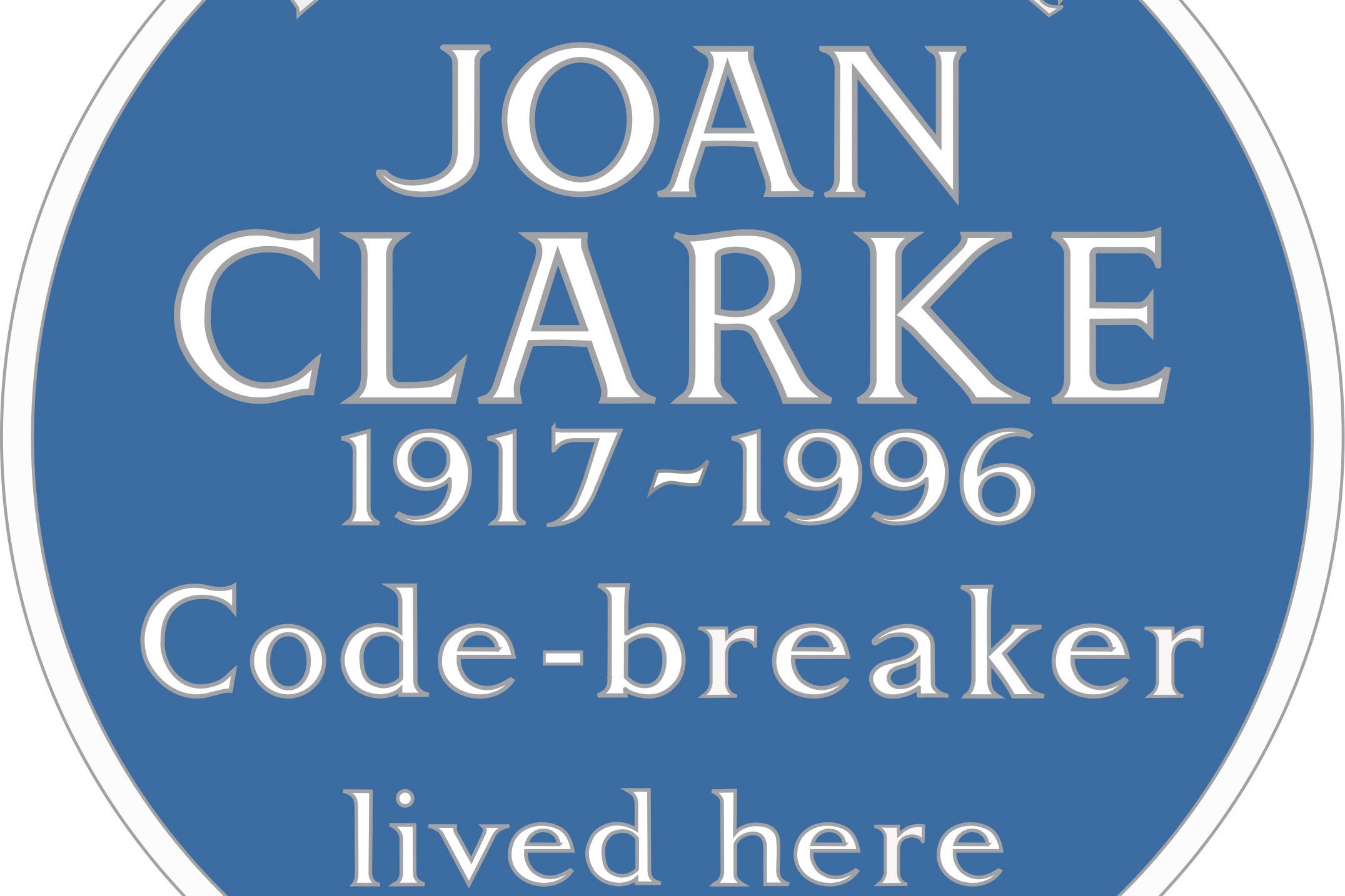 The design of the Joan Clarke national blue plaque (English Heritage/PA)