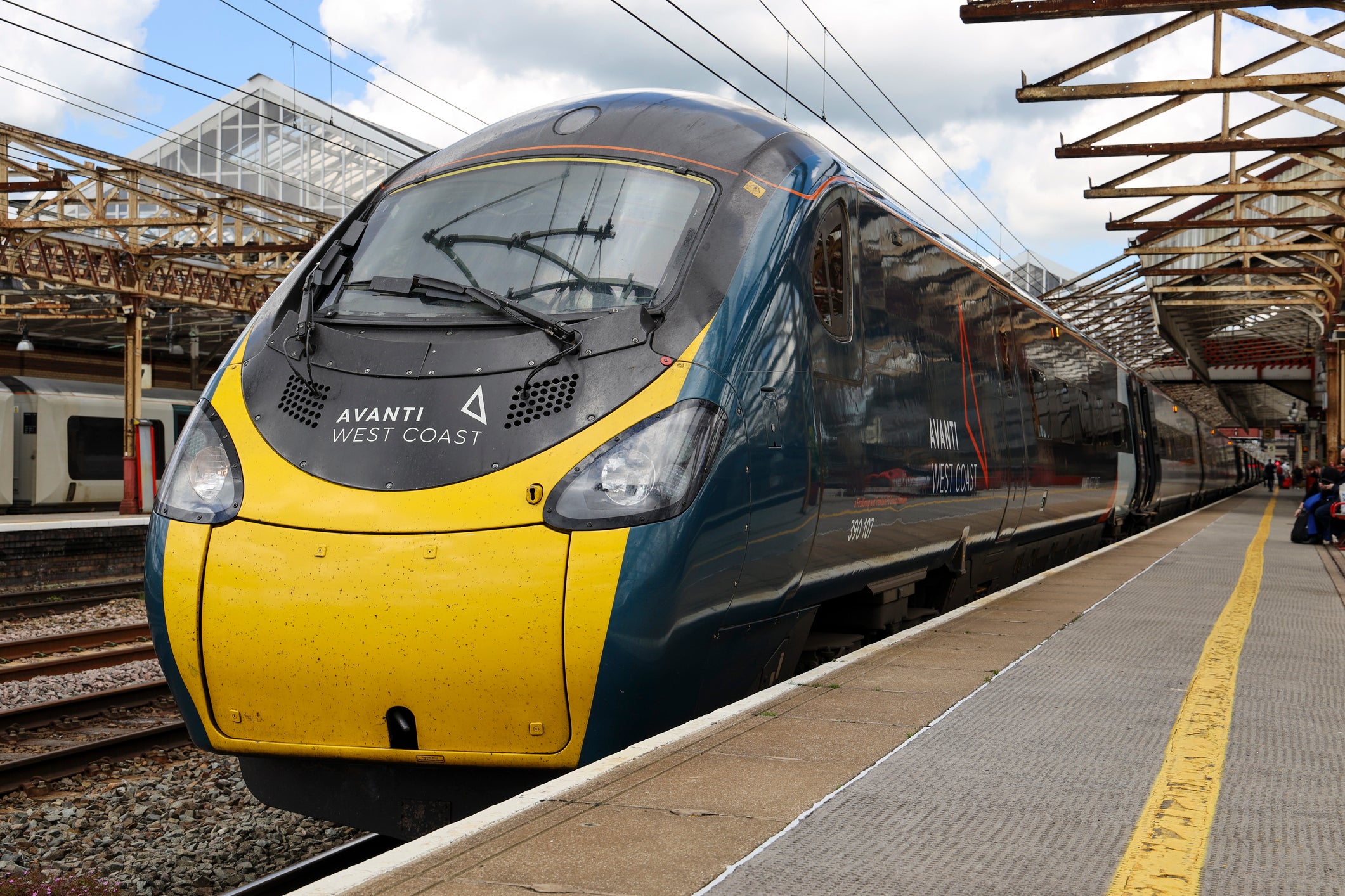 Avanti West Coast Pendolino Passenger Train at Crewe Railway Station