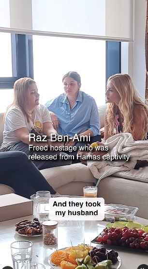 Montana Tucker (right) is seen sitting with Raz Ben Ami (left) and her daughter