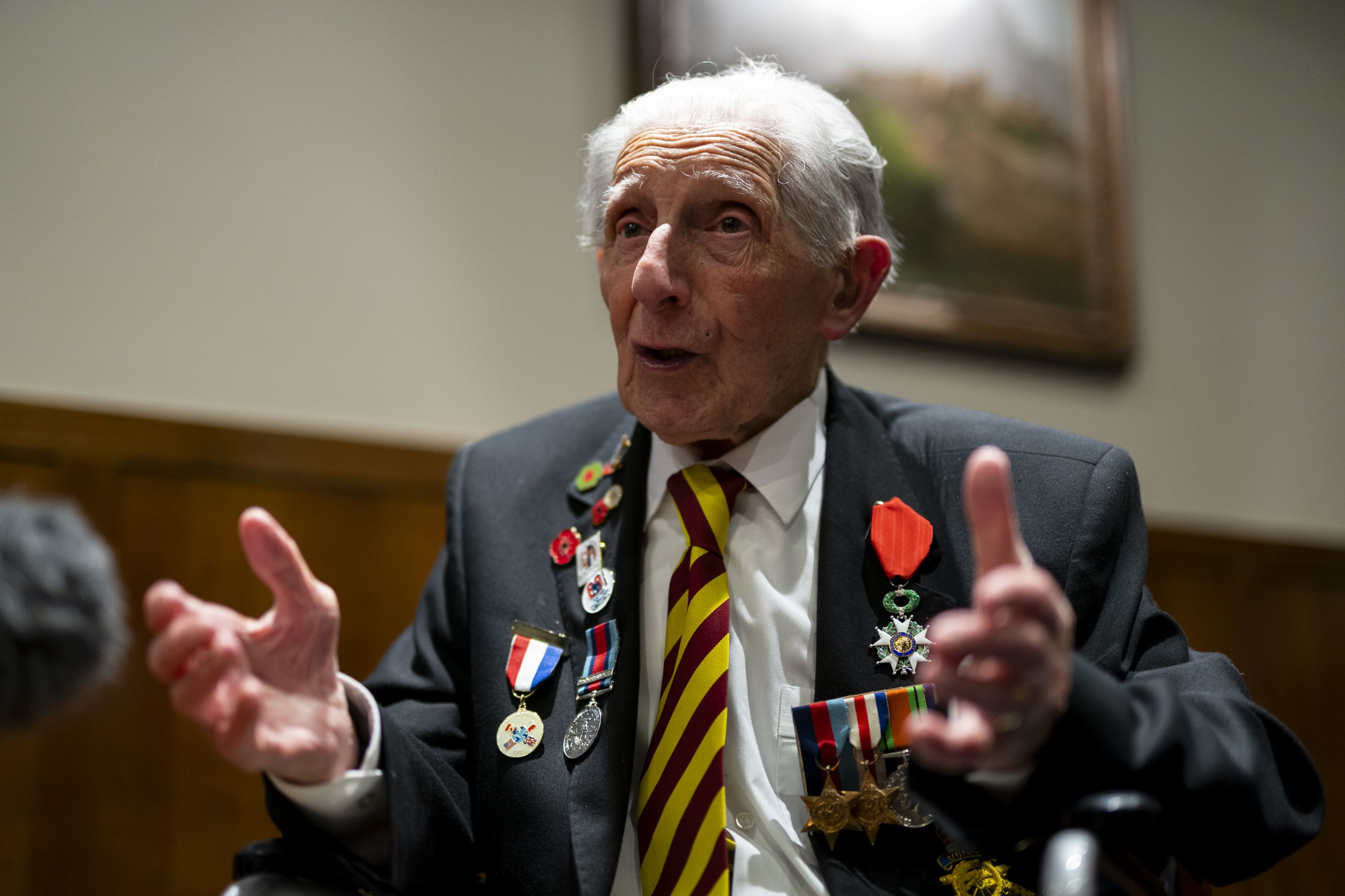 D-Day veteran Donald Howkins, 103, served as a gunner with the 90th Middlesex Regiment (Jordan Pettitt/PA)