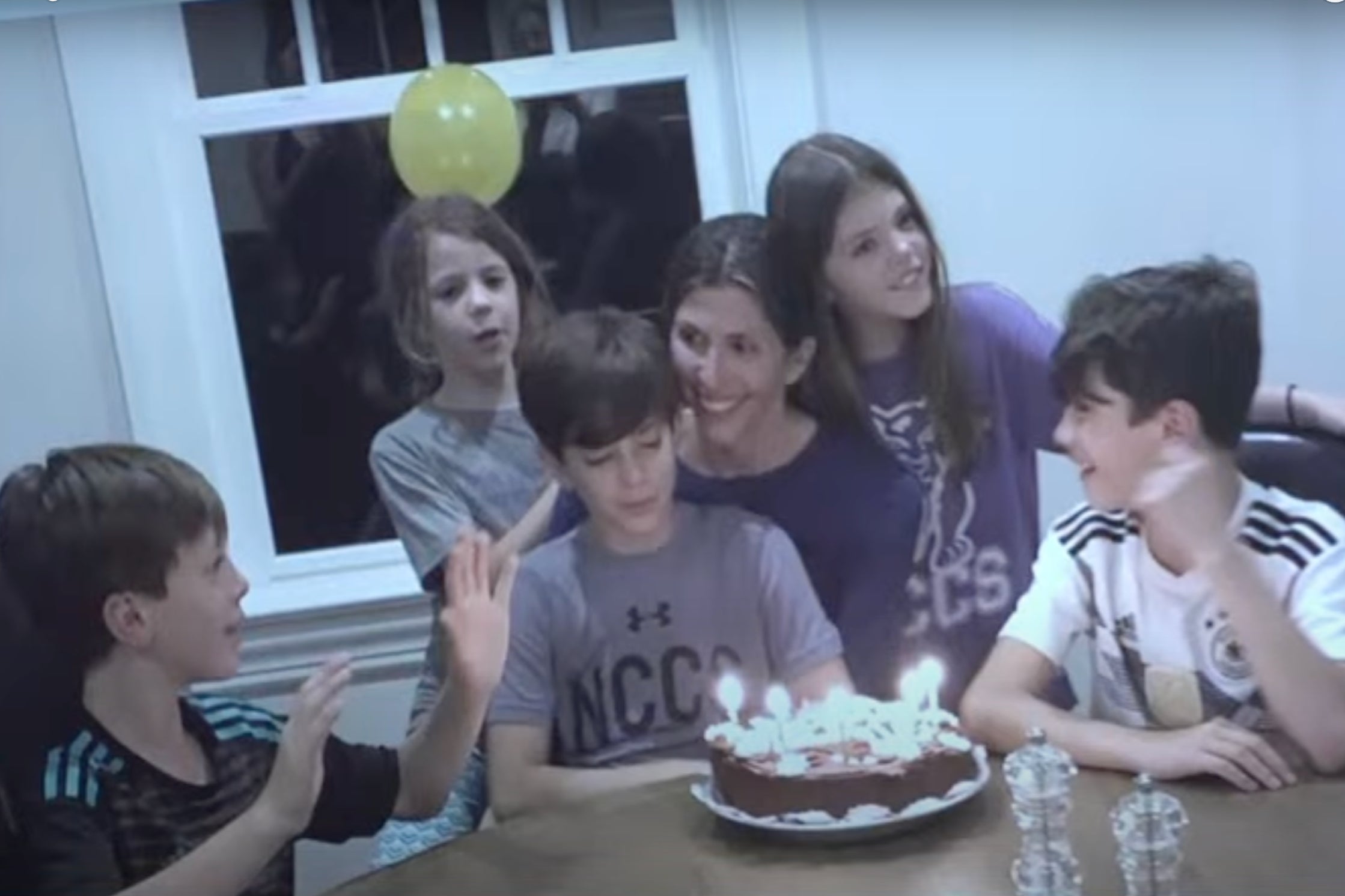 Jennifer Dulos and her kids on her 50th birthday in 2019. She went missing on 24 May 2019