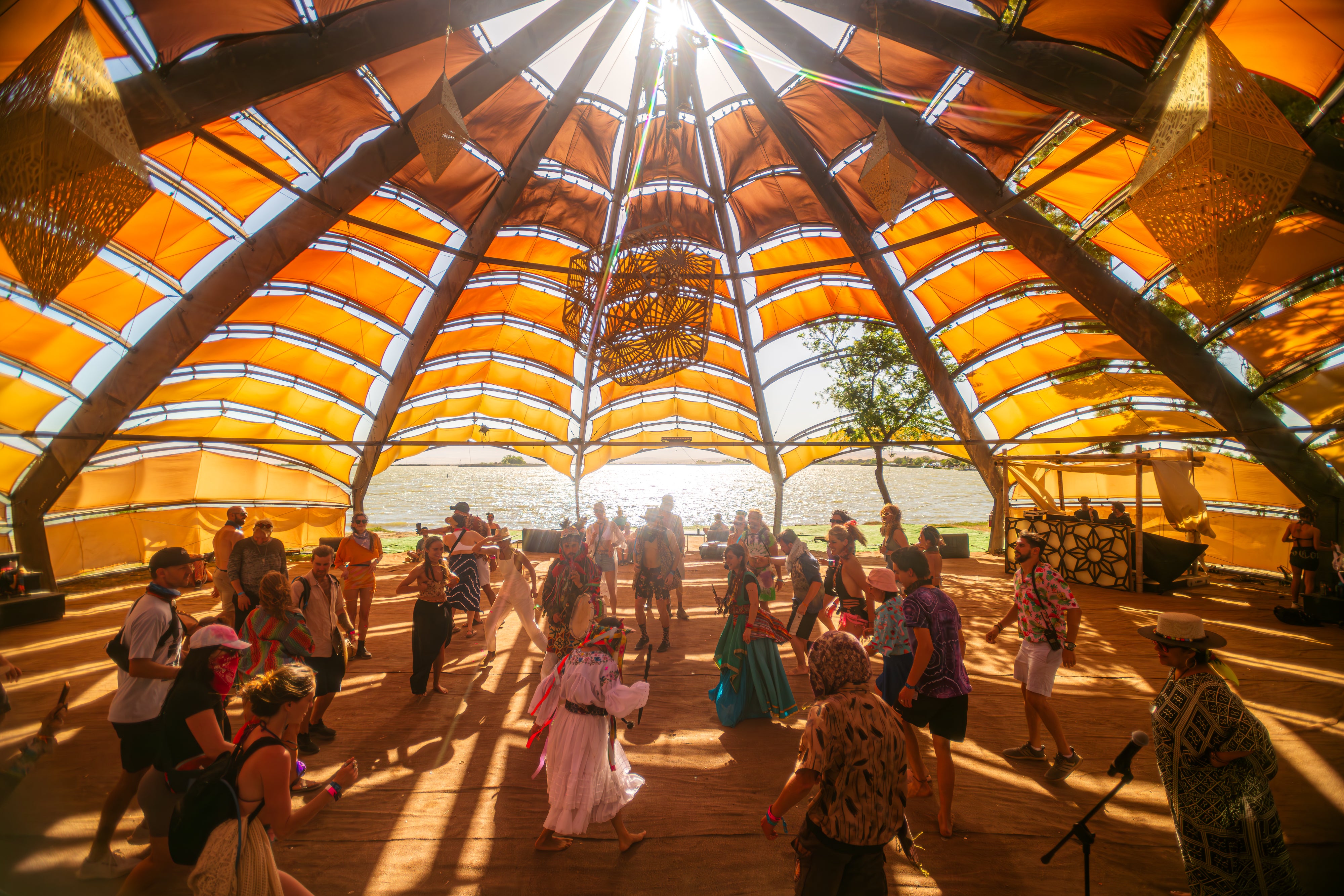 Attendees walk the grounds of this year’s Lighting in a Bottle music festival in Kern County, California. Multiple people who went to the festival were infected with Valley Fever, eight of whom were hospitalized. Valley Fever is a lung infection from a fungus that grows in the soil