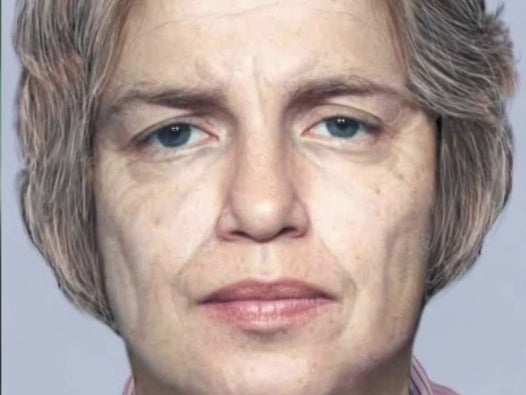 An aged-up rendering of what Gloria Schulze would look like at age 47