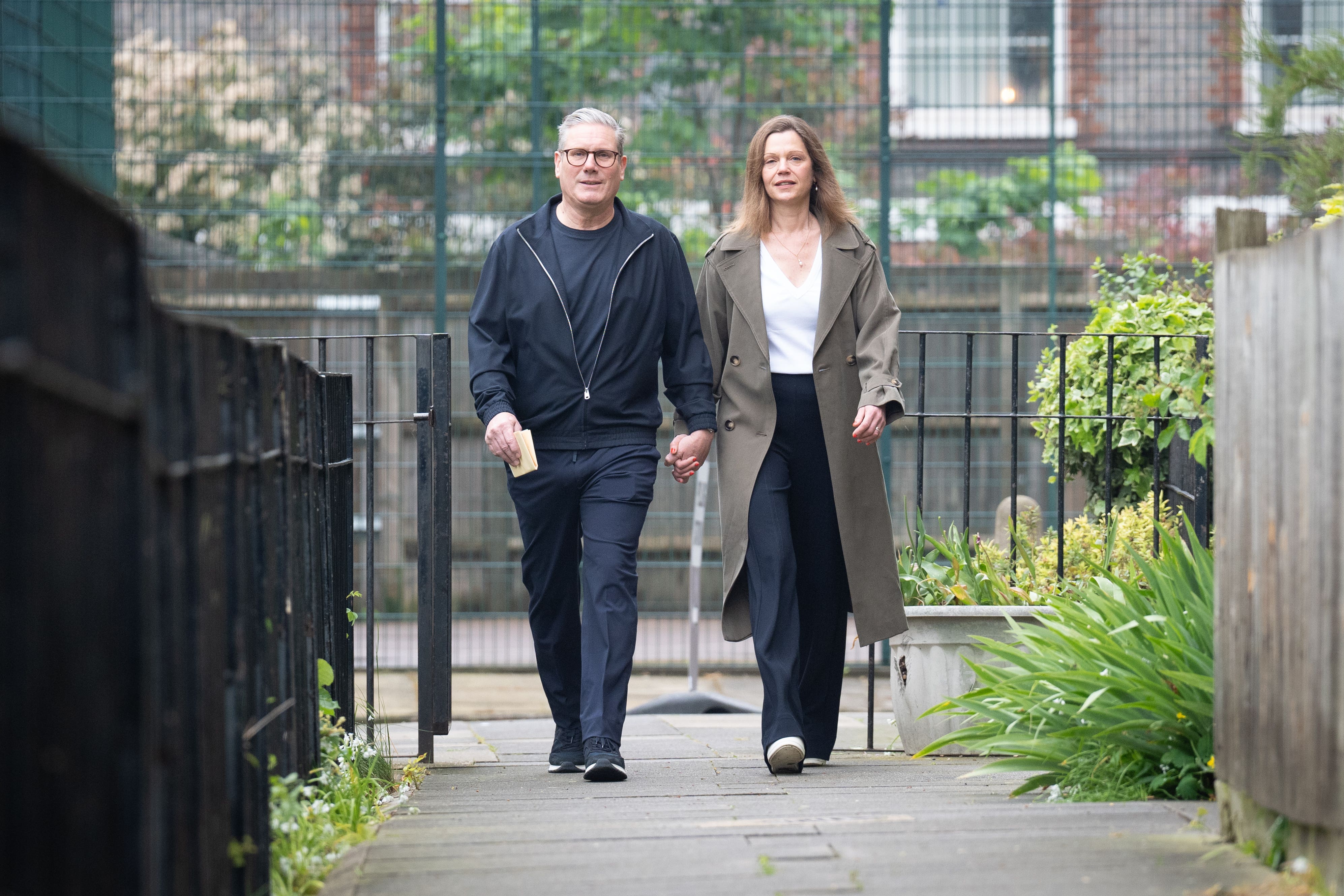 Labour leader Sir Keir Starmer and his wife, Victoria (PA)