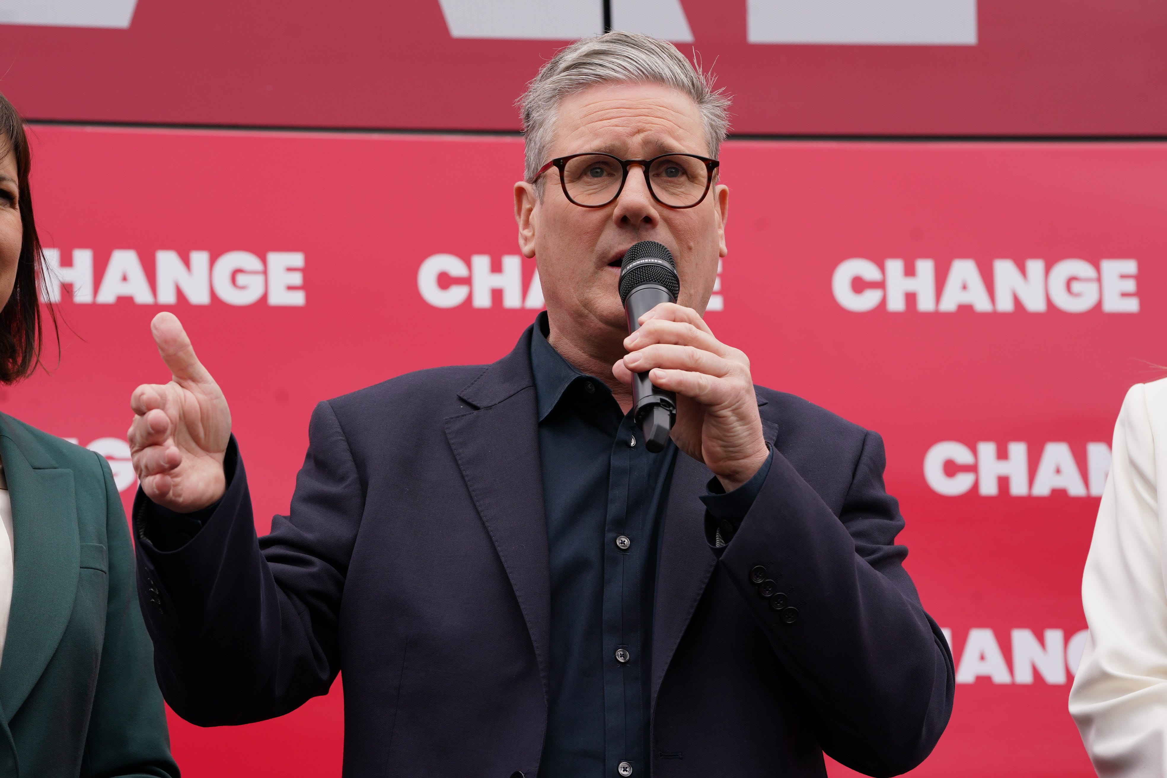 Sir Keir Starmer at Labour’s battle bus launch