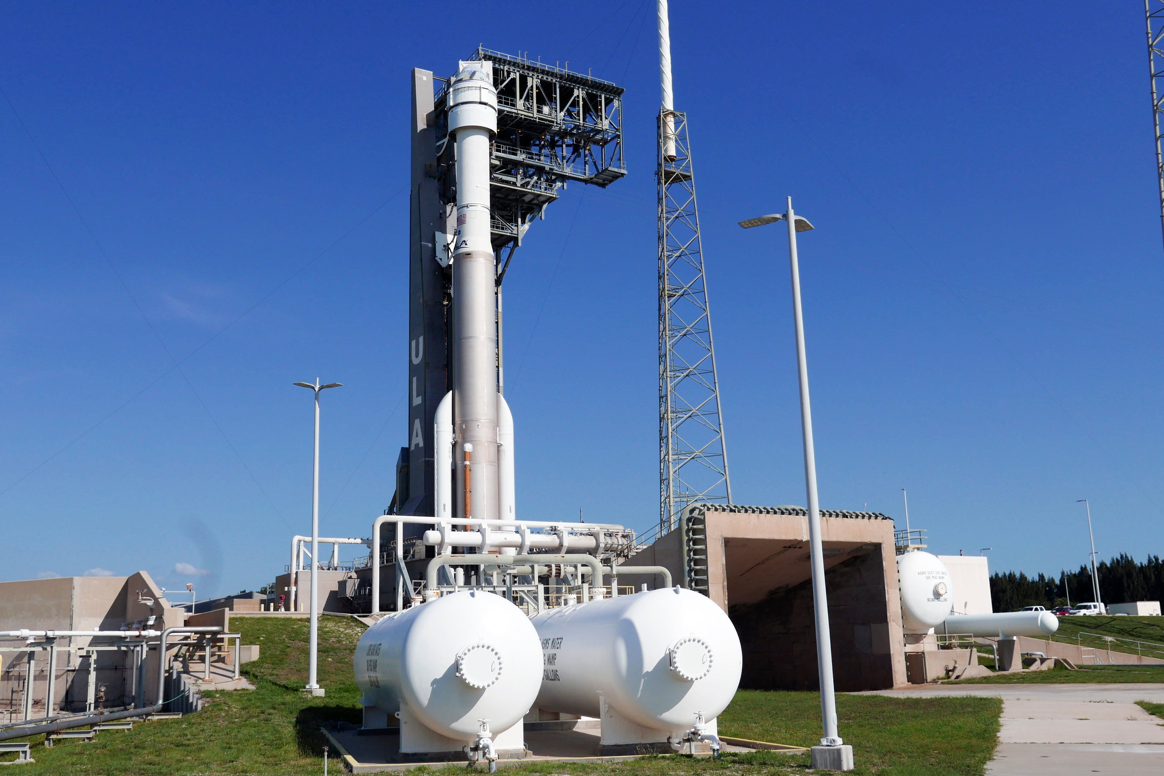 Boeing's Starliner capsule atop an Atlas V rocket stands ready at Space Launch Complex 41 at the Cape Canaveral Space Force Station