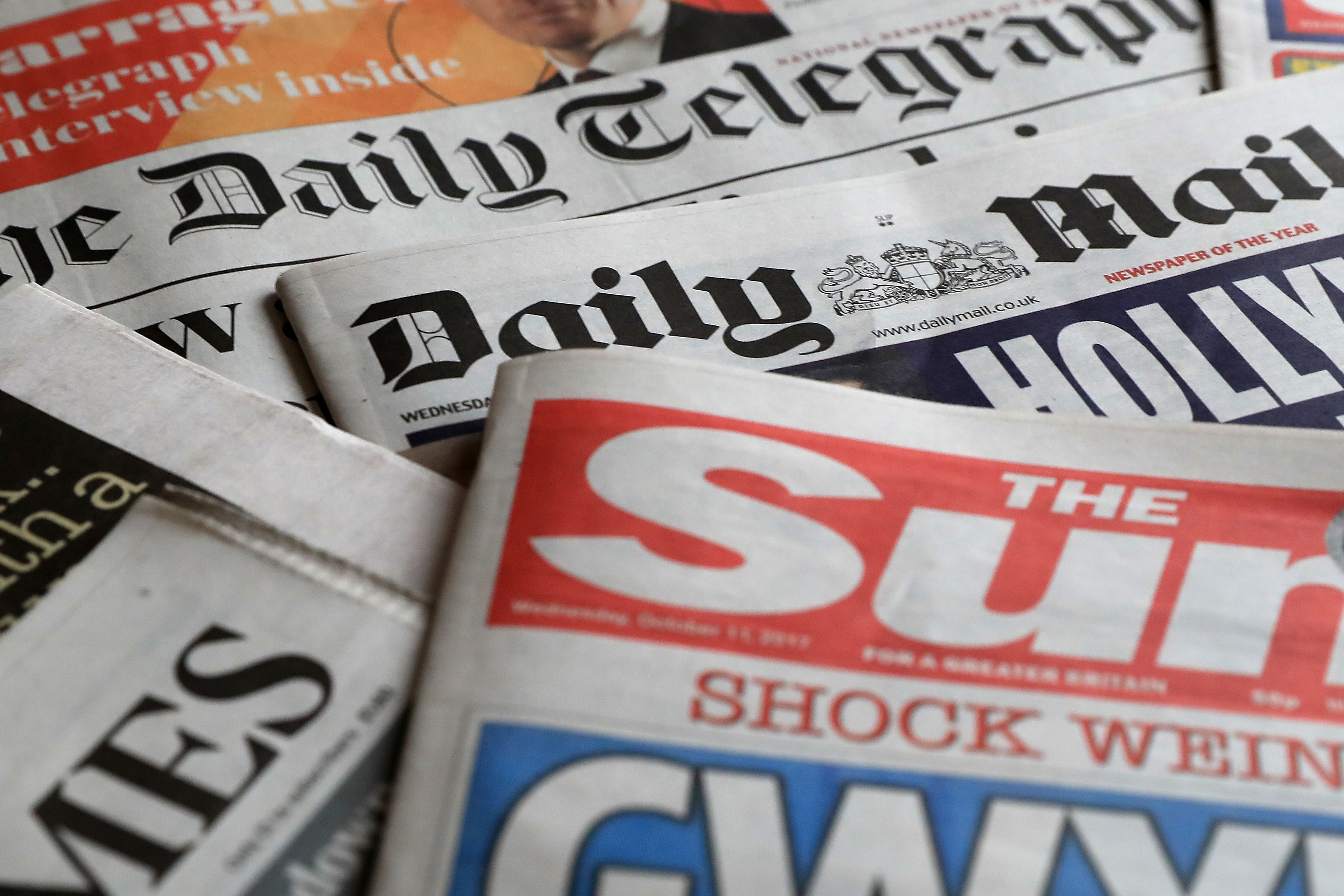 A collection of British newspapers (Peter Byrne/PA)