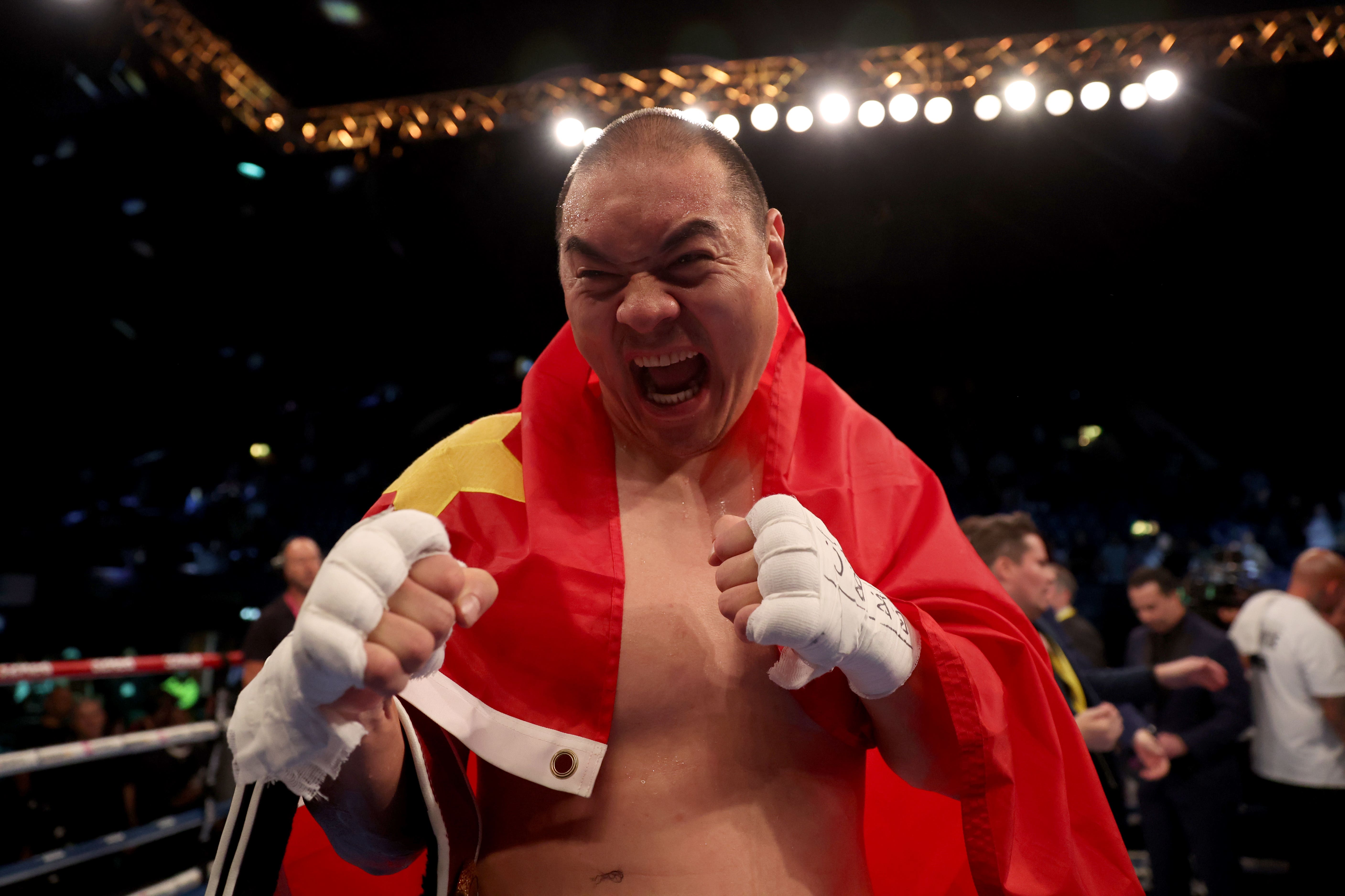 Zhilei Zhang knocked out Deontay Wilder in the fifth round of their fight in Saudi Arabia