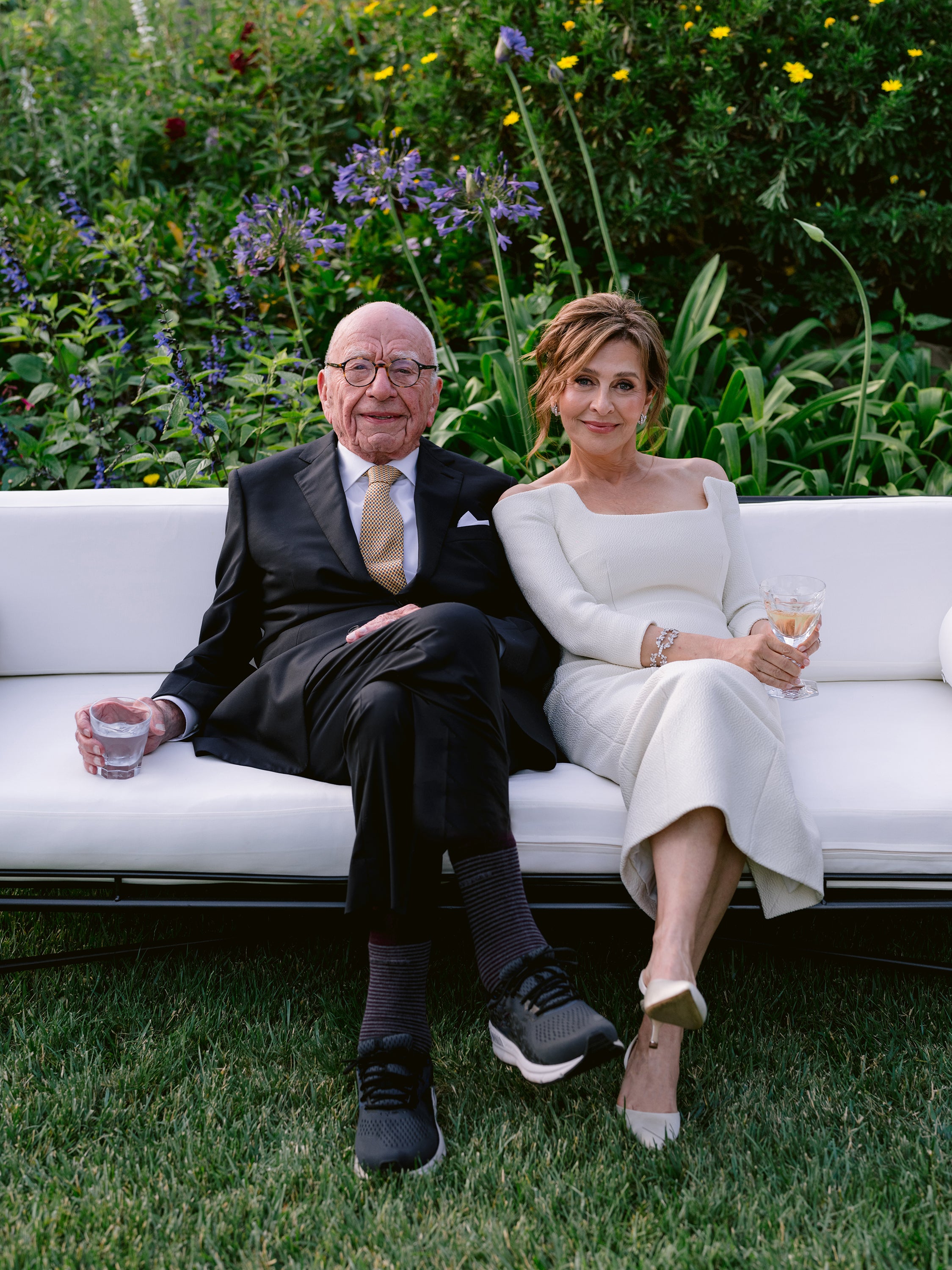 Rupert Murdoch, 93, with his new wife Elena Zhukova, 67, a retired Russian biologist