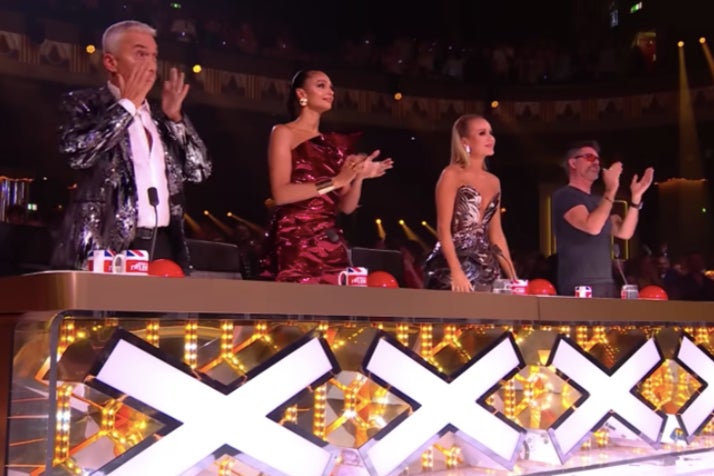 Britain’s Got Talent judges Bruno Tonioli, Alesha Dixon, Amanda Holden and Simon Cowell give Sydnie Christmas standing ovation