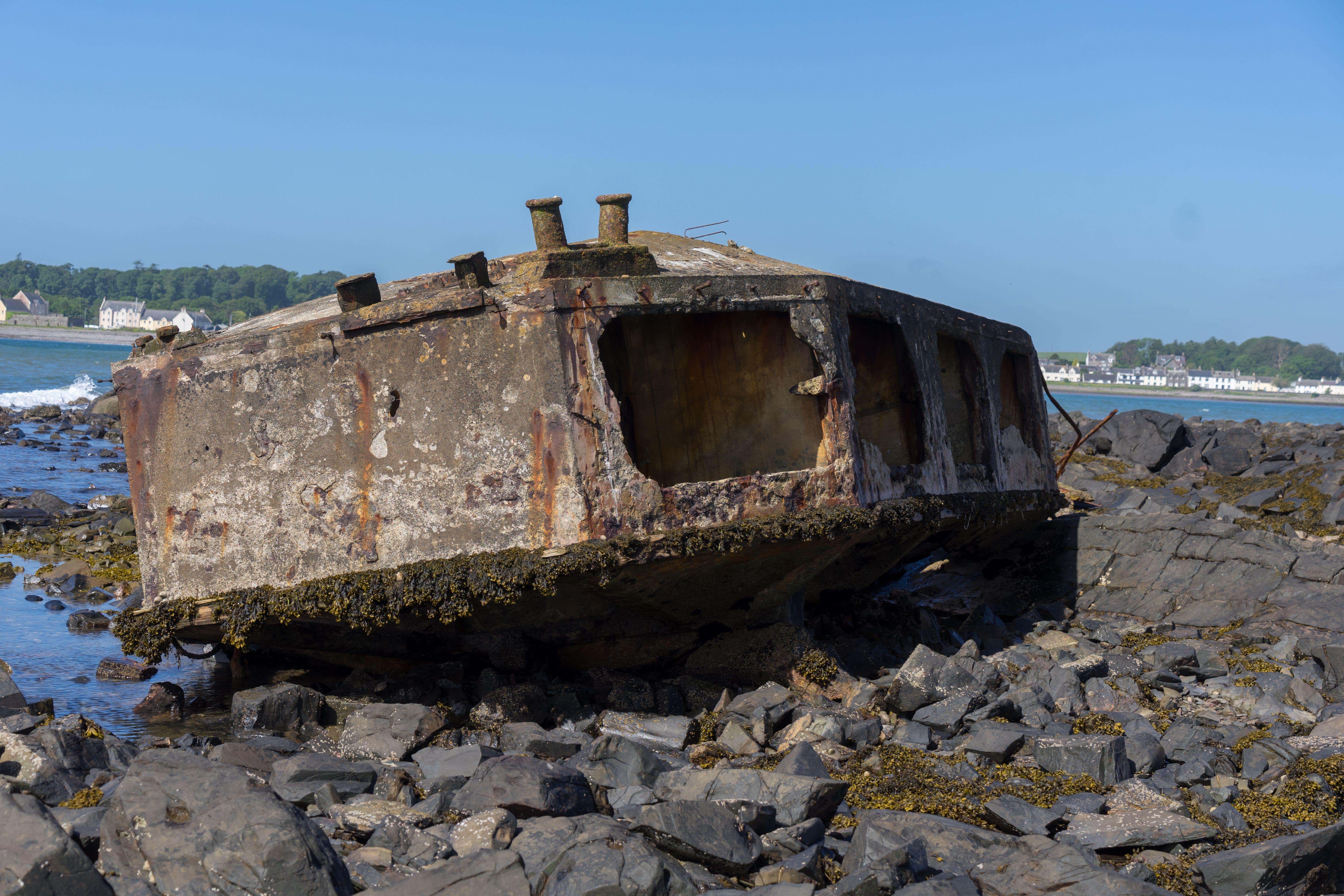 Remains of testing for the Mulberry Harbours can be seen at Garlieston (Edward Herdwick/Alamy/PA)