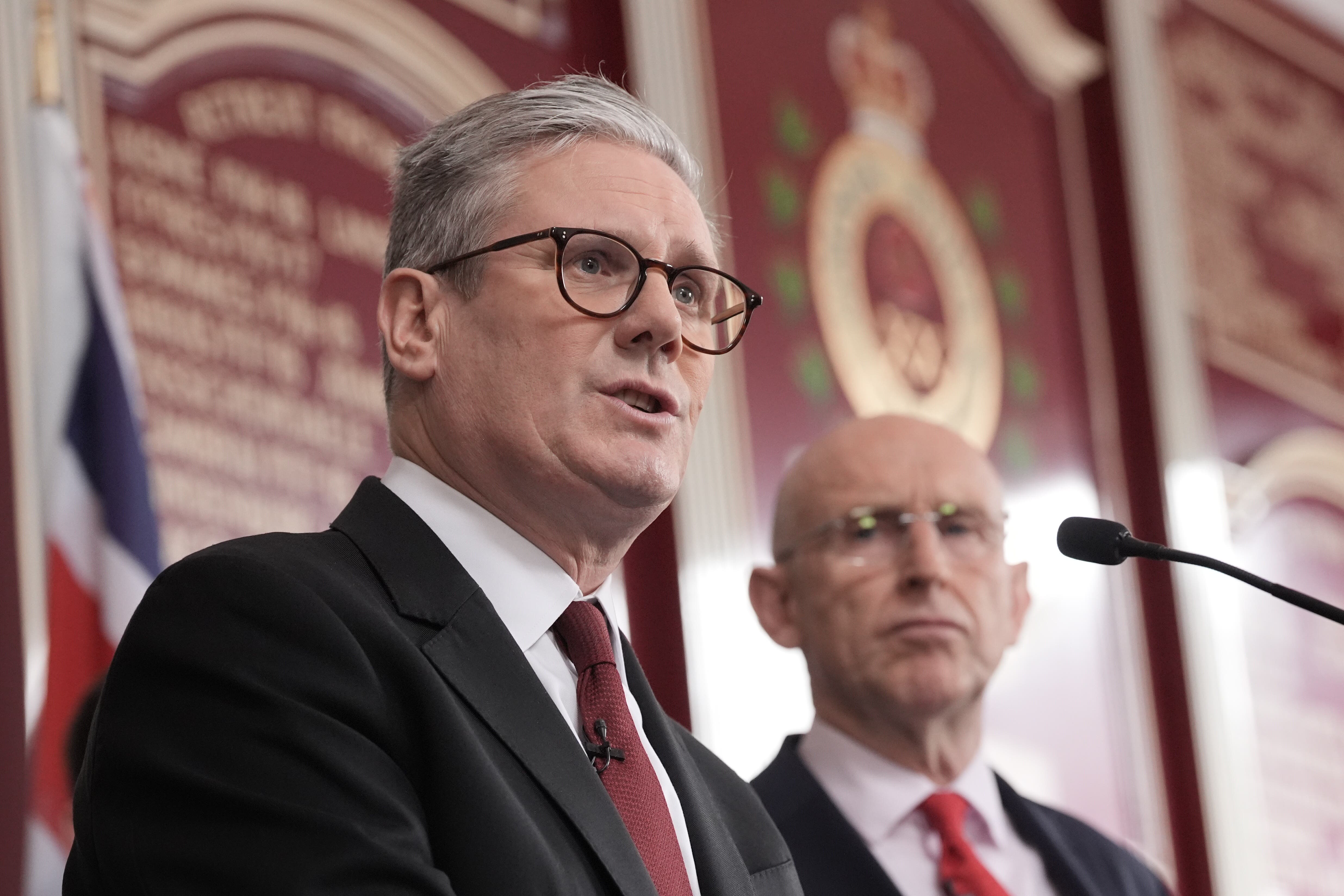 Labour Party leader Keir Starmer and shadow defence secretary John Healey in Bury in Greater Manchester, while on the general election campaign trail