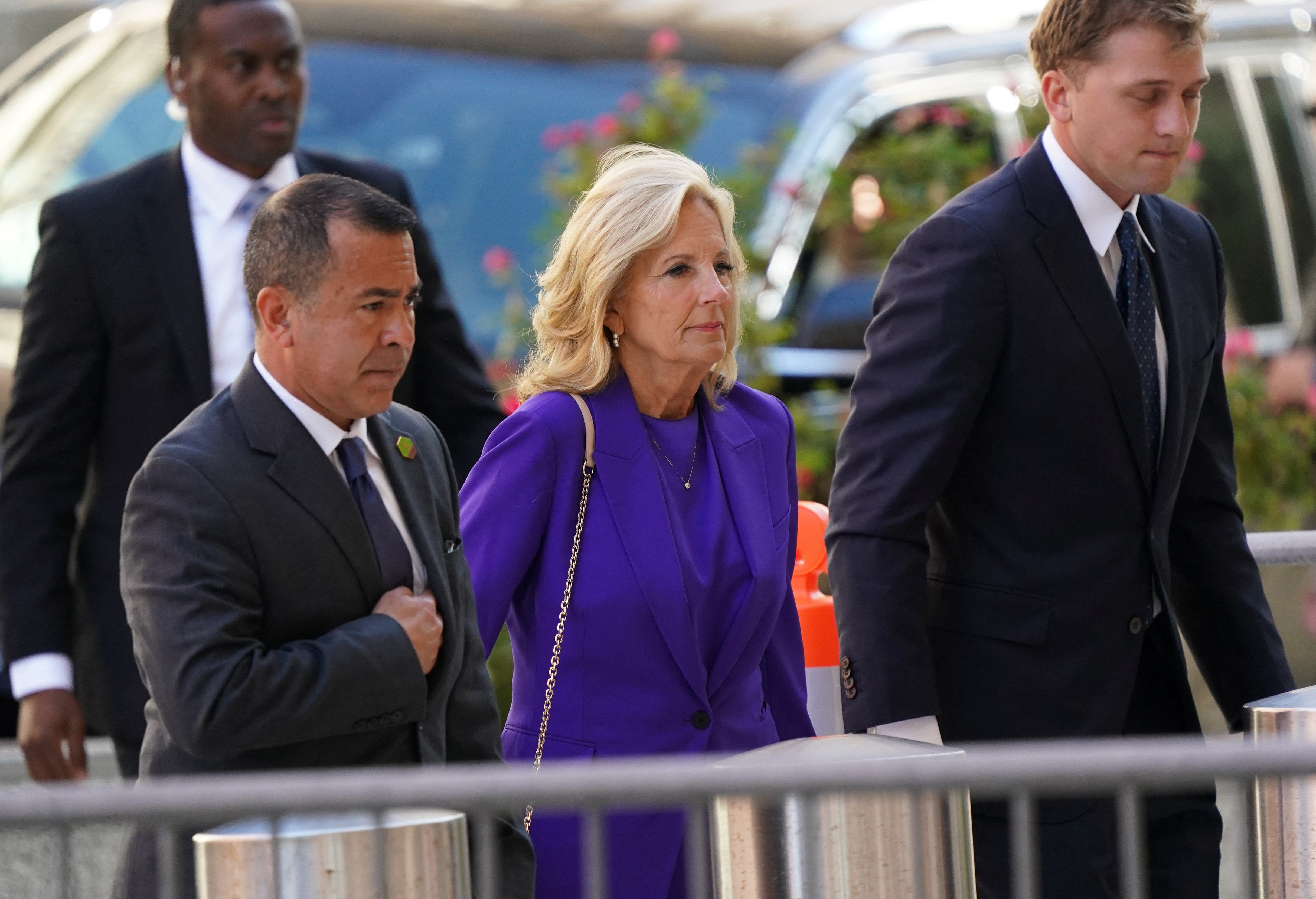 First Lady Jill Biden arrives at the federal court on the opening day of the trial of Hunter Biden on Monday