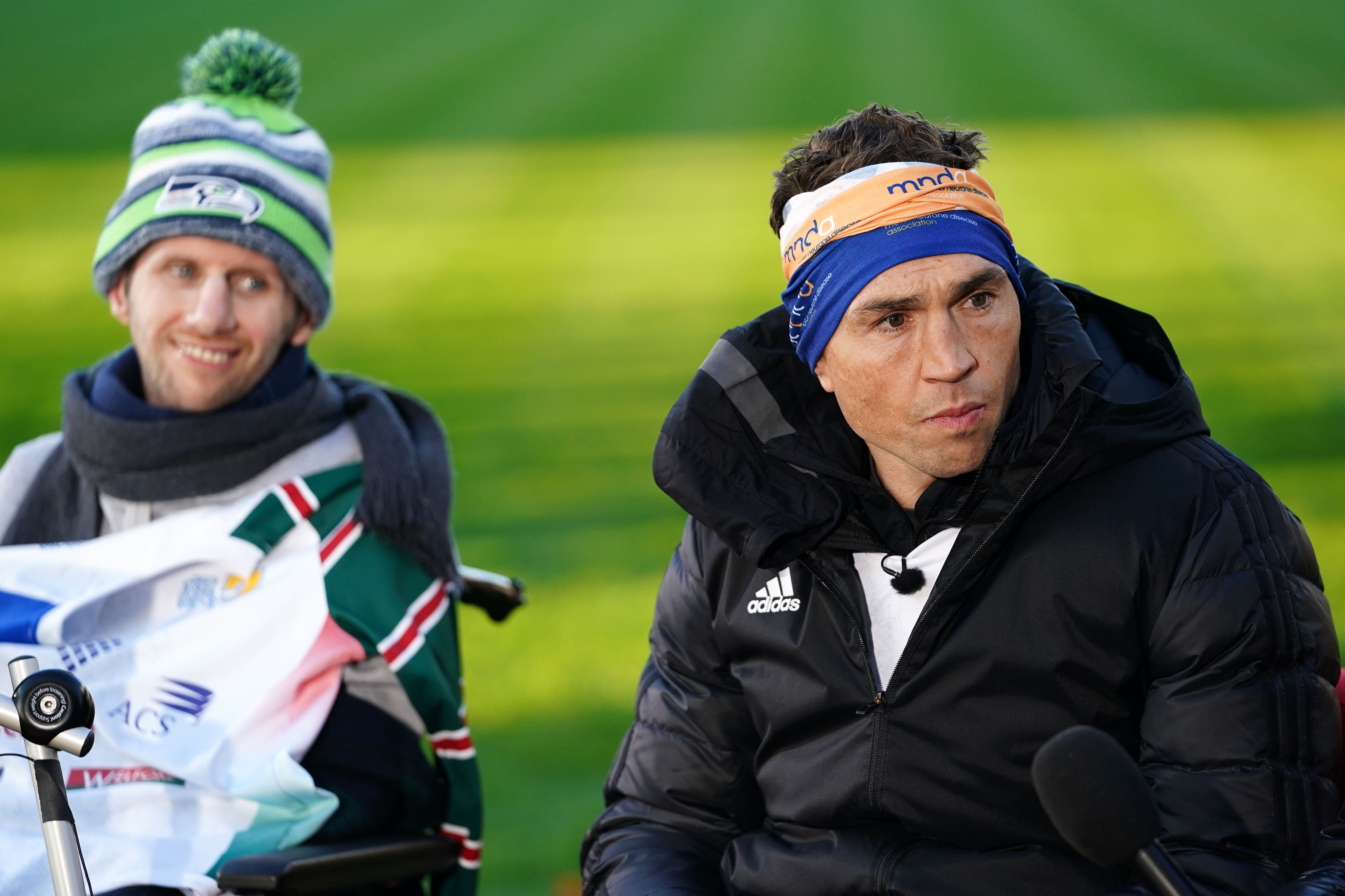 Kevin Sinfield, with Rob Burrow (Zac Goodwin/PA)