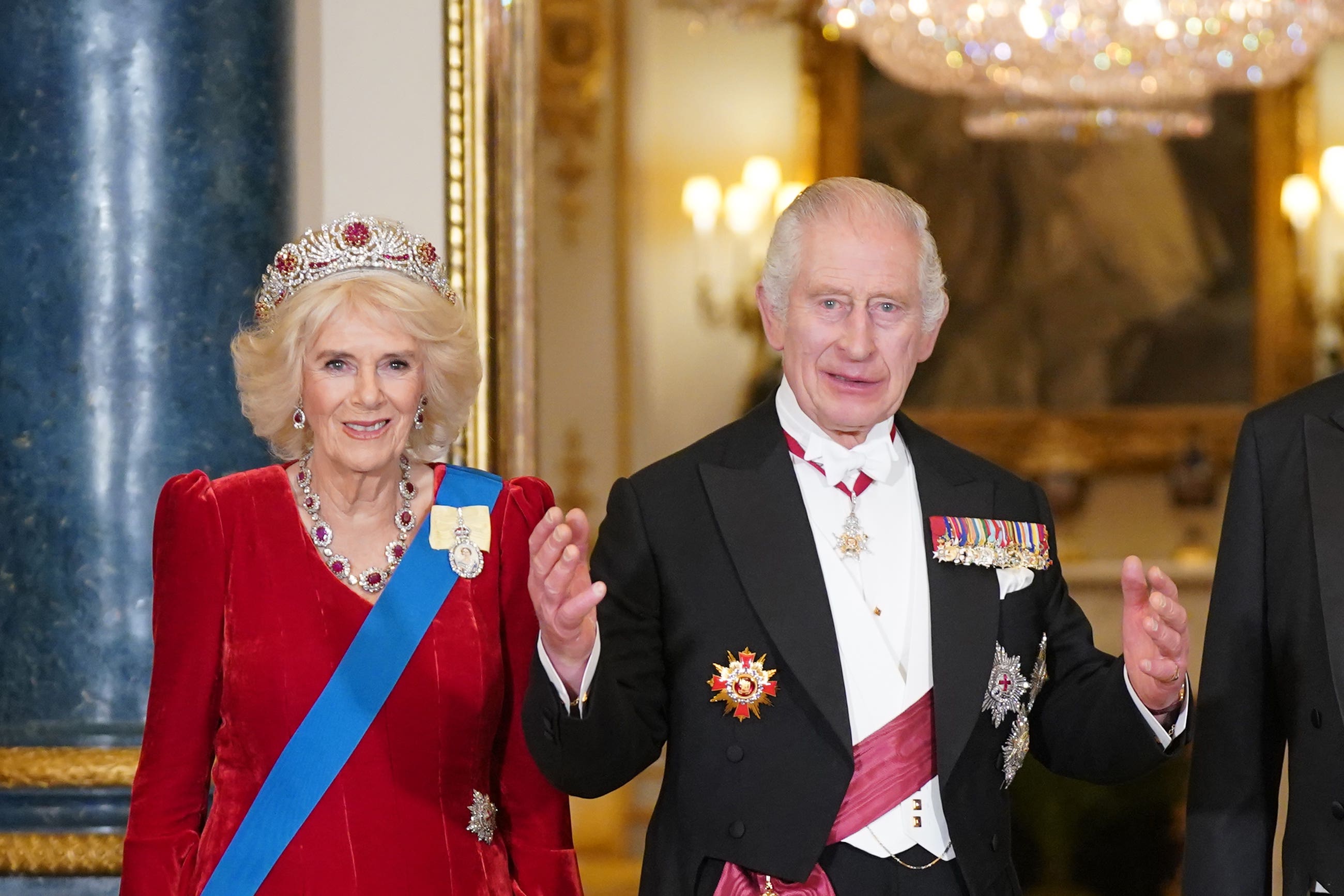 The King and Queen at the banquet during the last state visit in November by President of South Korea Yoon Suk Yeol (Yui Mok/PA)