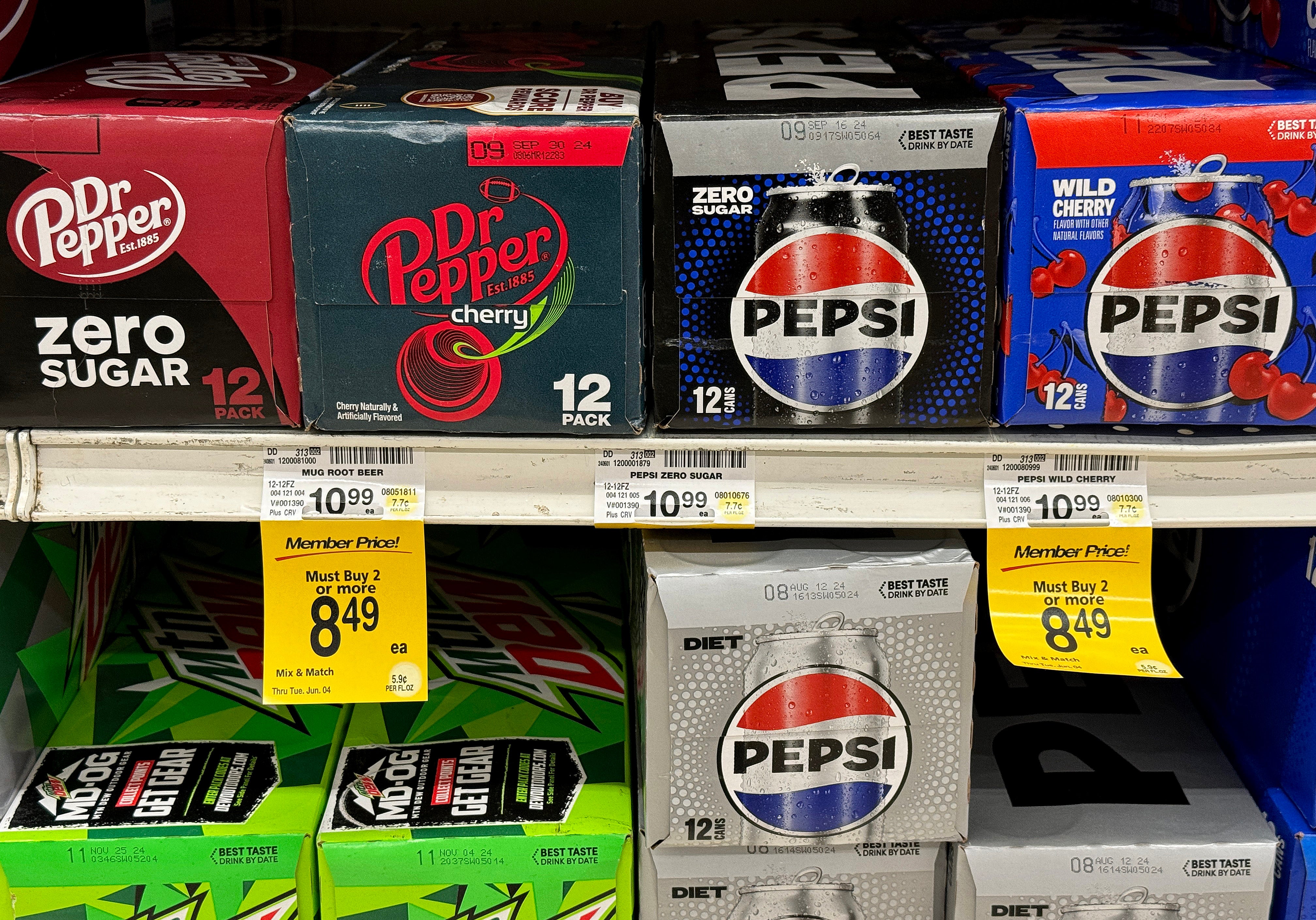 Pepsi and Dr Pepper have come face to face in second place on the scale of top sodas in America