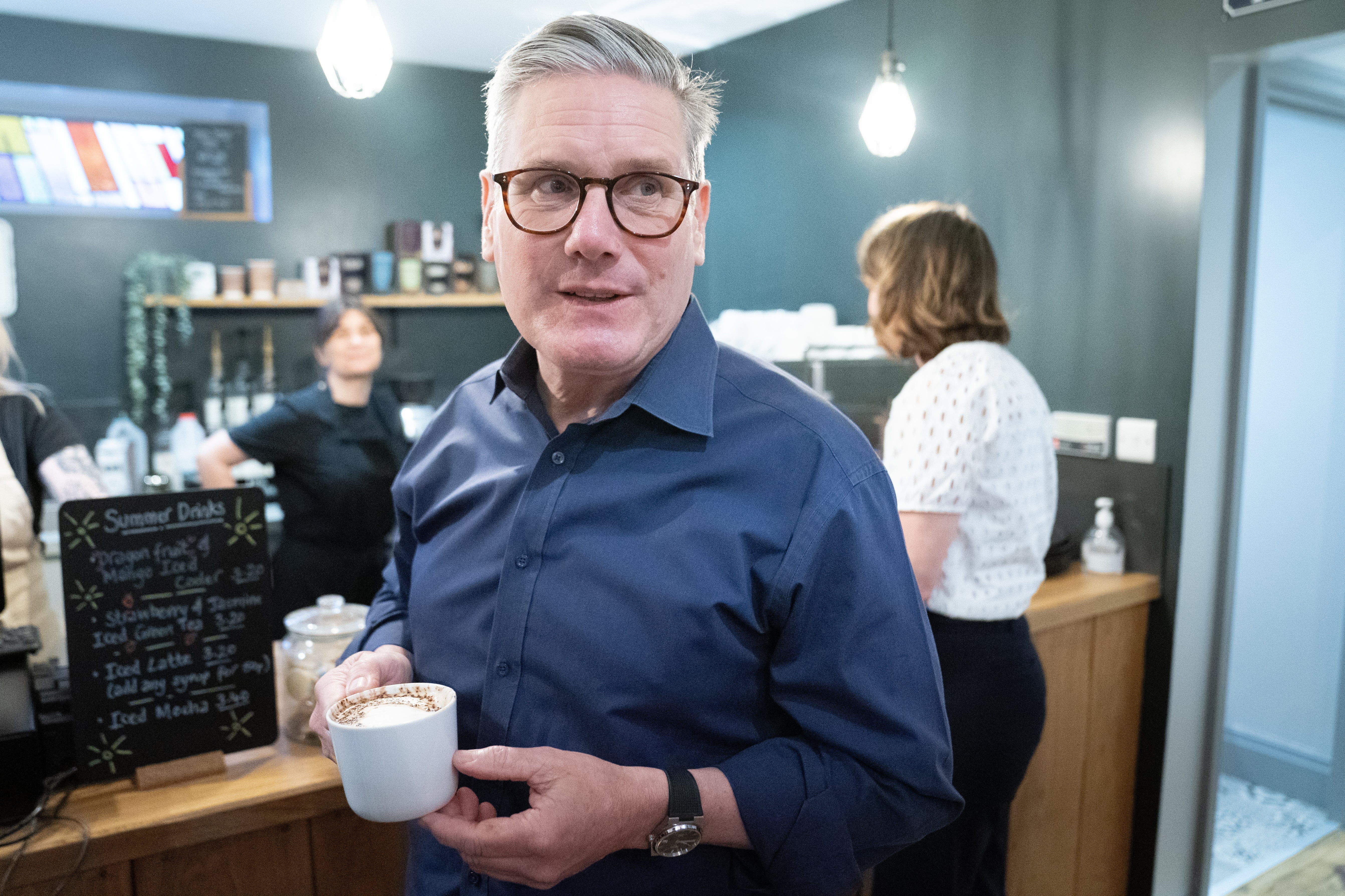 Labour Party leader Sir Keir Starmer meets pensioners on the campaign trail