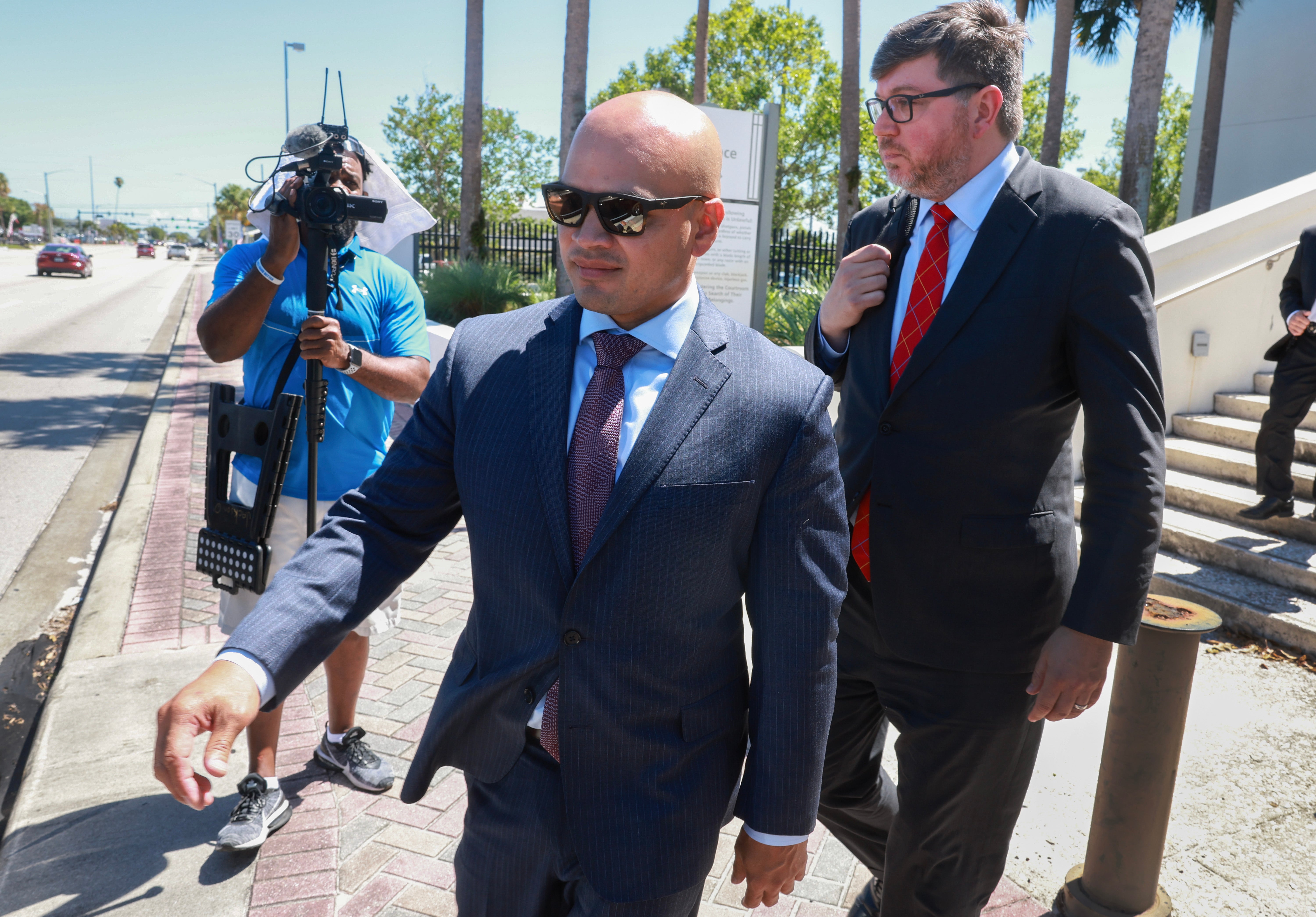 Walt Nauta leaving a court appearance in the case. He is one of Trump’s codefendants in the case