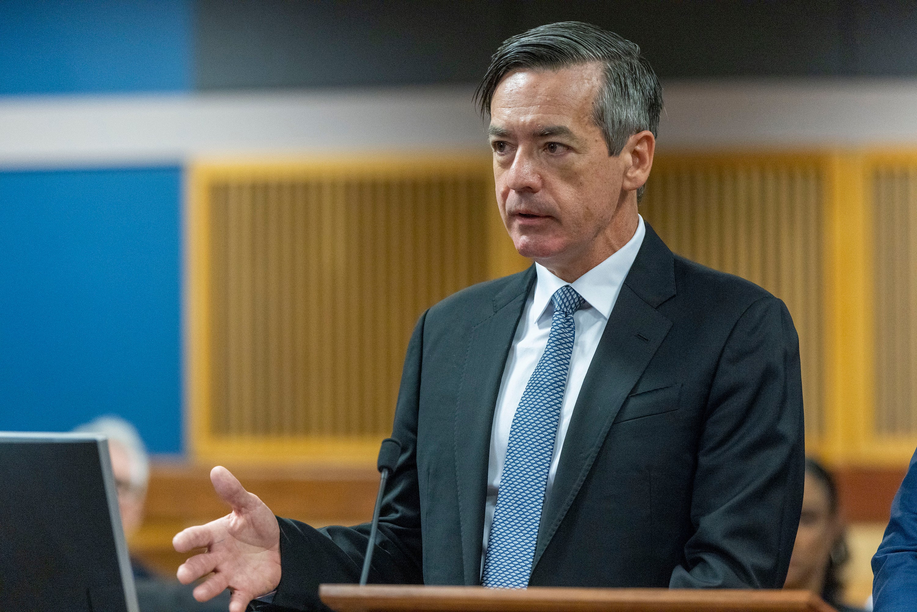 Former Trump-allied attorney Kenneth Chesebro speaks in Fulton County Superior Court in Georgia in October 23, 2023.