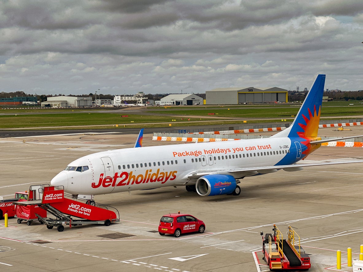 A Jet2 plane pictured at Birmingham Airport