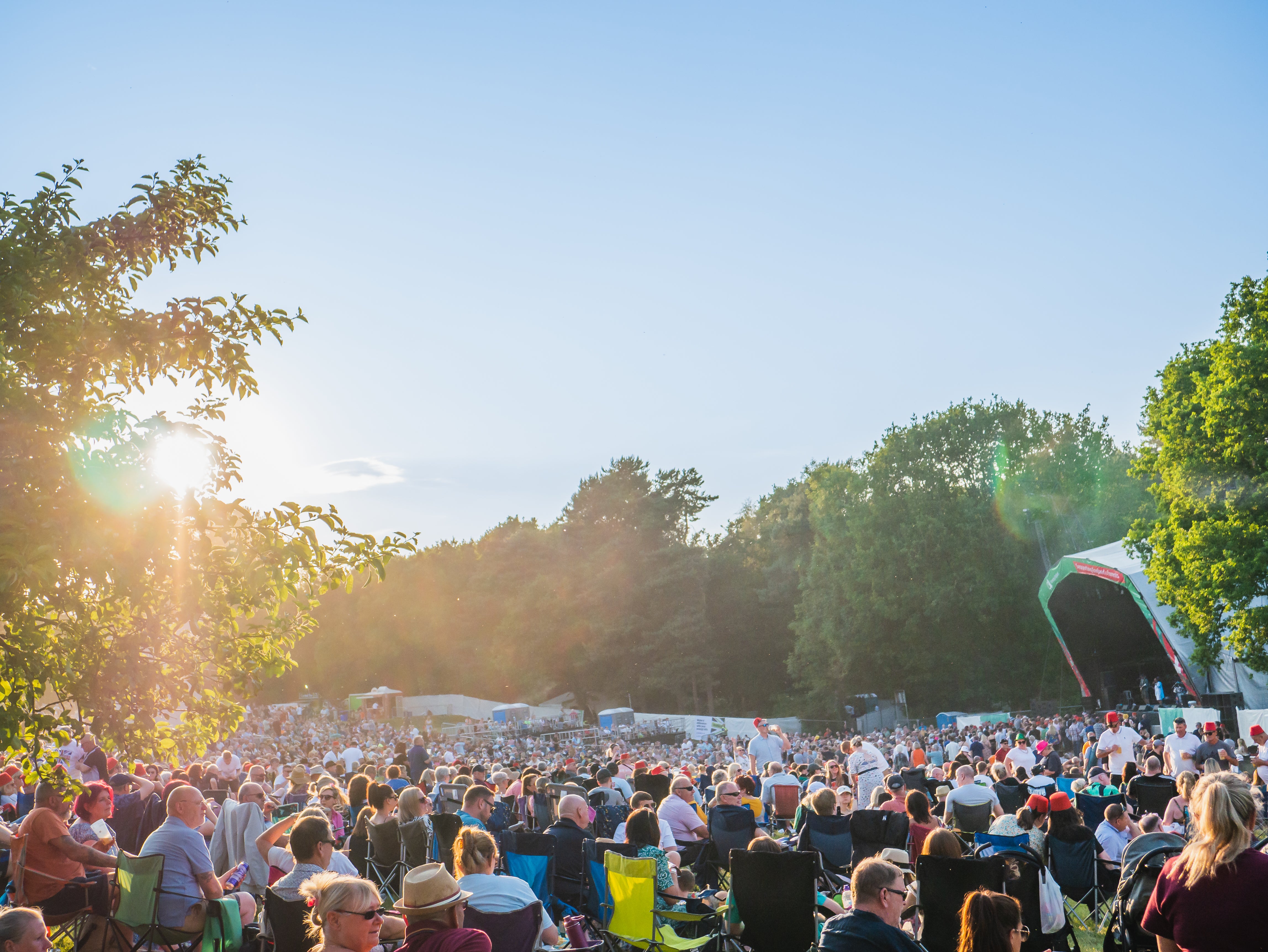 Fans enjoy music in Delamere Forest, England, as part of Forest Live festival