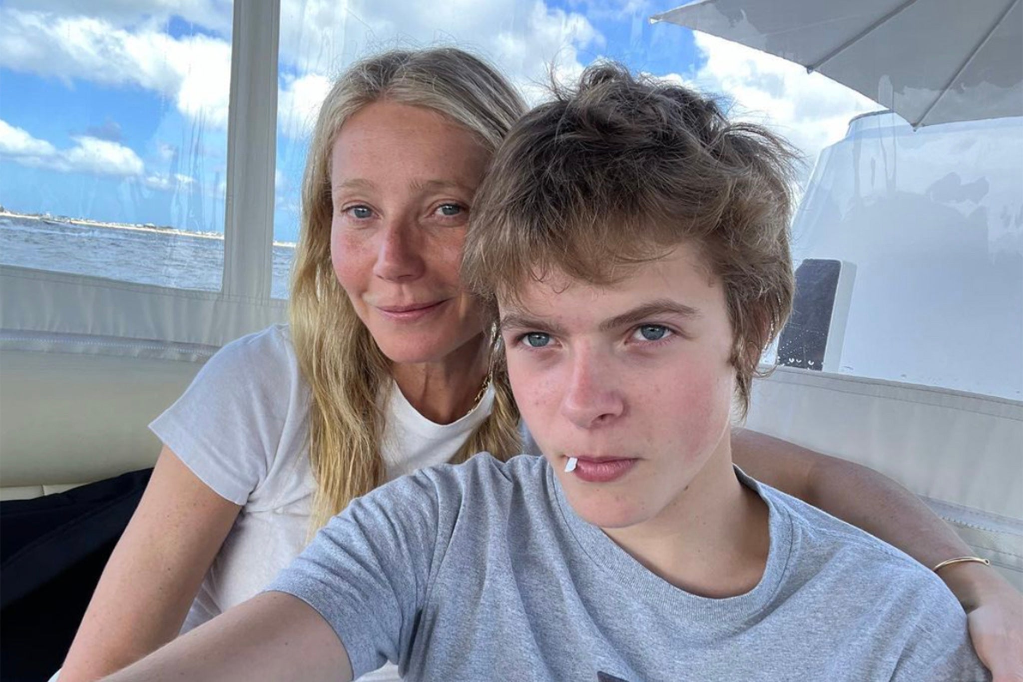 Empty nester Gwyneth Paltrow with her youngest child Moses, now 18, who is leaving home for college