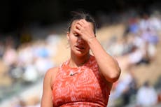 French Open LIVE: Latest scores and results as Aryna Sabalenka struggling in Mirra Andreeva quarter-final