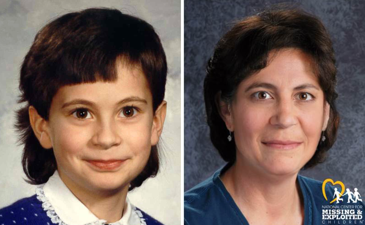 An image of Cherrie Mahan at eight-years-old (left) and an age-progressed image of Cherrie Mahan at 44-years-old (right). A woman has come forward claiming to be Cherrie after her 1985 disappearance, but Cherrie’s mother says she’s an impersonator