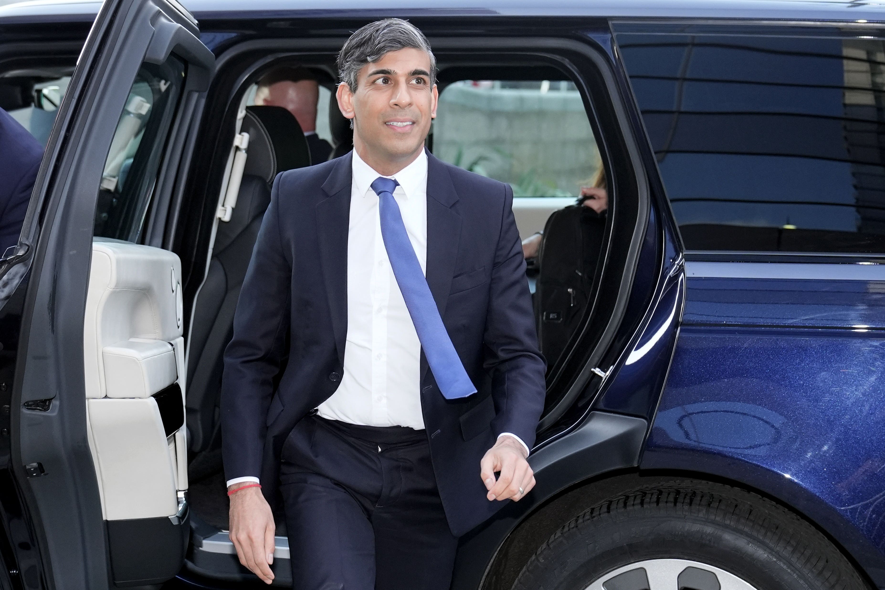 Rishi Sunak arriving for Tuesday’s ITV leaders’ debate (Stefan Rousseau/PA)