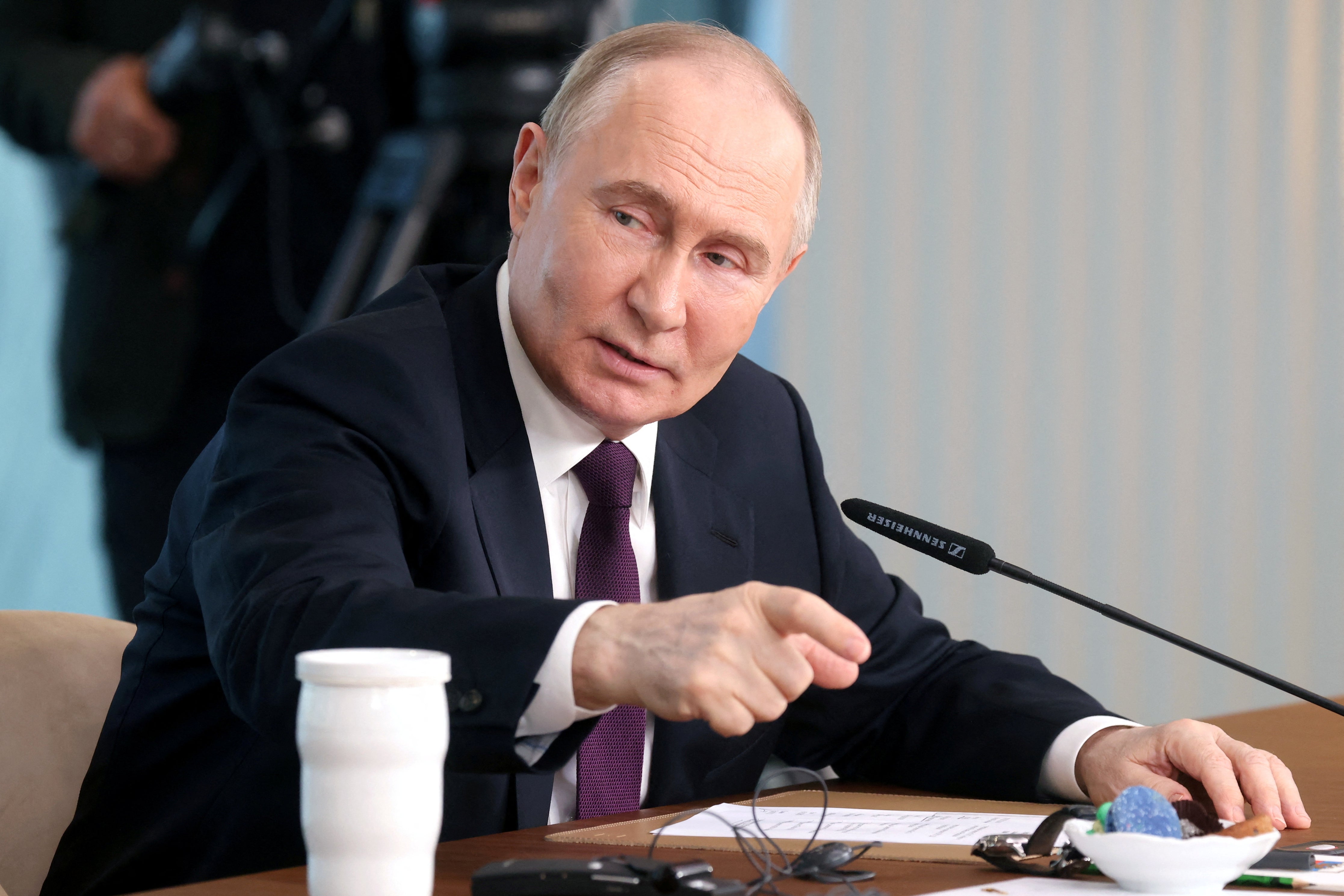 Vladimir Putin made wide-ranging remarks to international news agency editors in St Petersburg