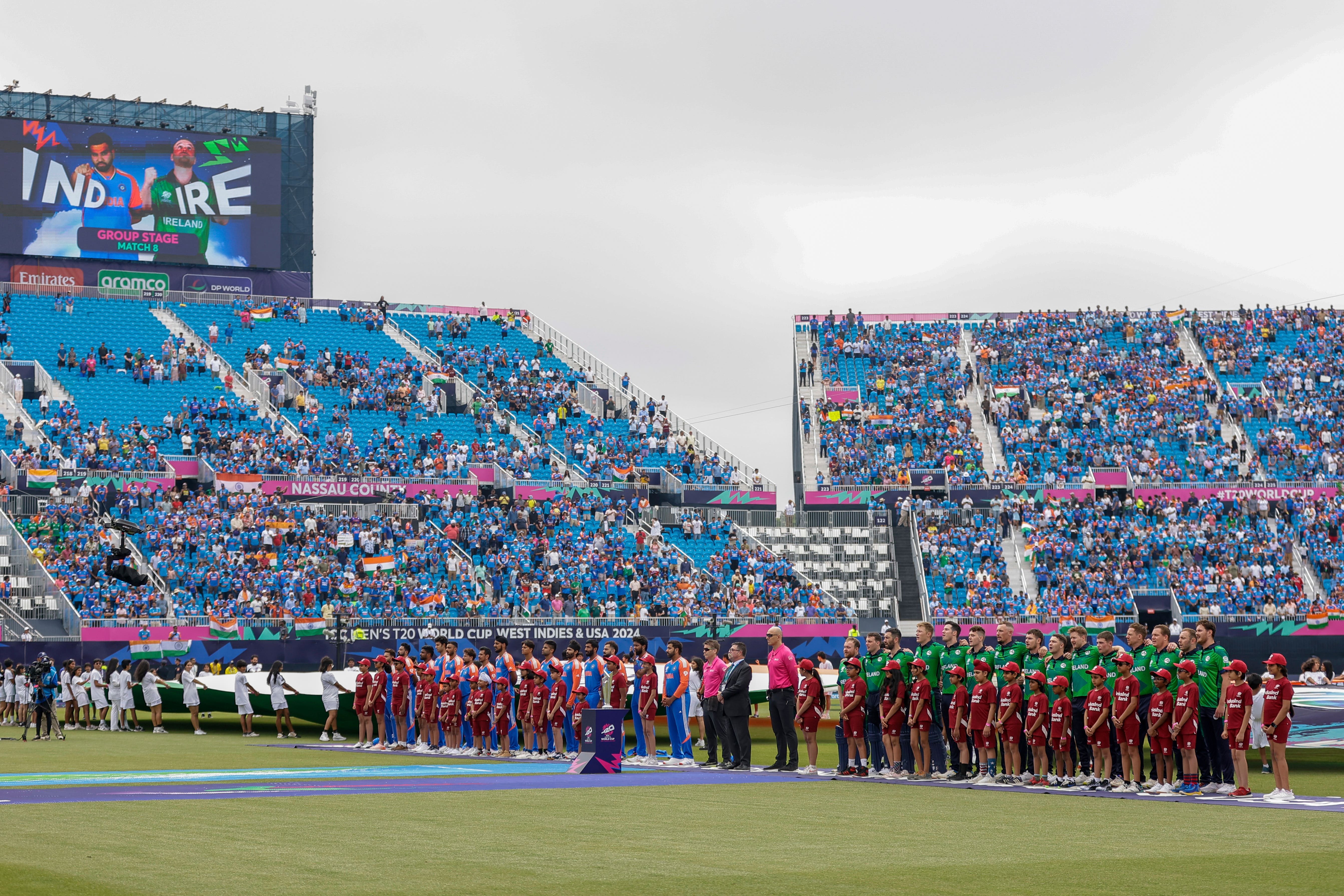 The New York venue hosted India’s victory over Ireland on Wednesday (Adam Hunger/AP)