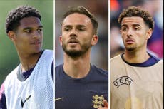 England’s Euro 2024 squad LIVE: Latest news as James Maddison leaves camp and Liverpool duo cut
