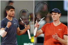 French Open LIVE: Carlos Alcaraz vs Jannik Sinner latest score updates from men’s semi-final at Roland Garros