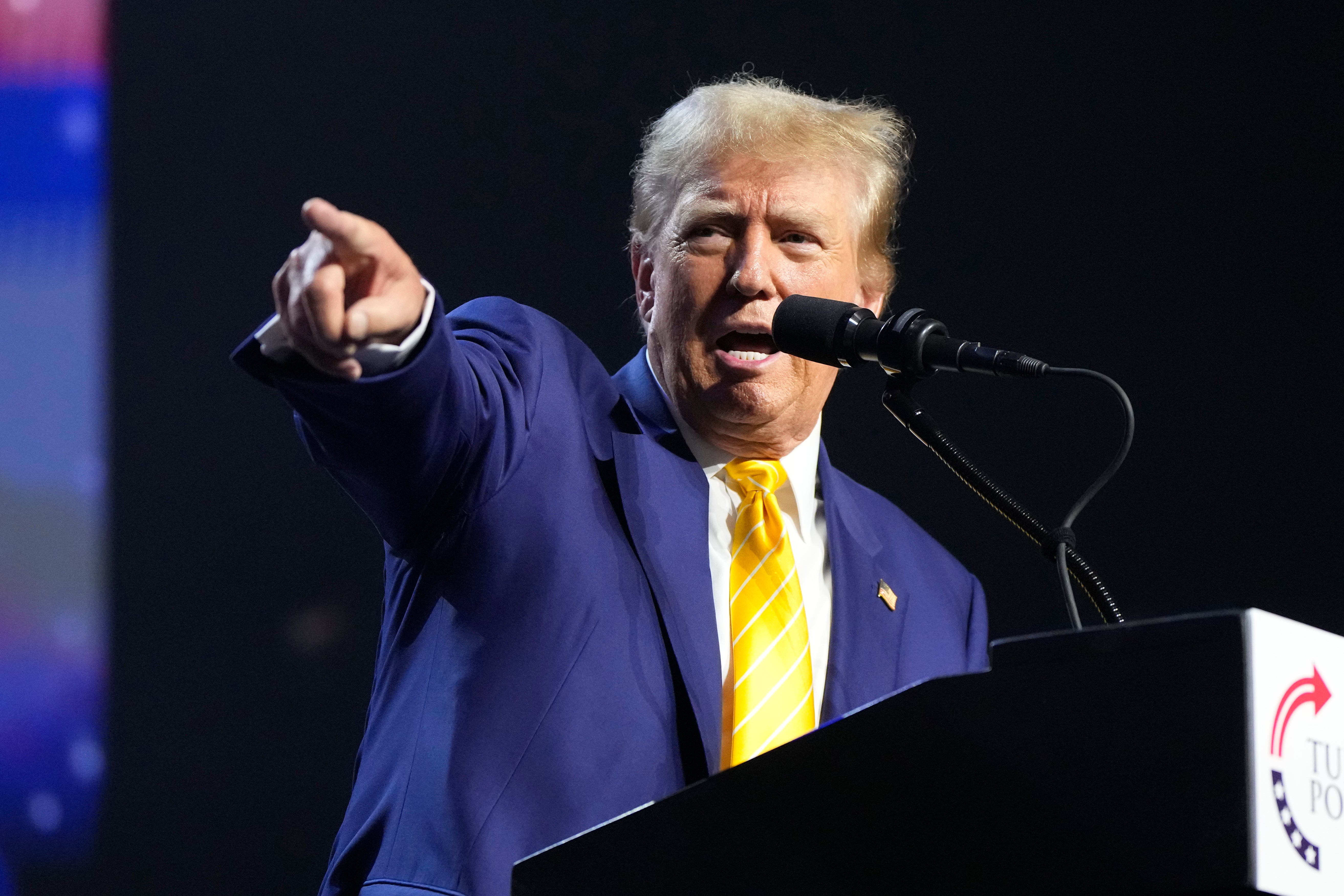 Republican presidential candidate Donald Trump speaks at a campaign rally in Phoenix, Arizona, on Thursday June 6 2024