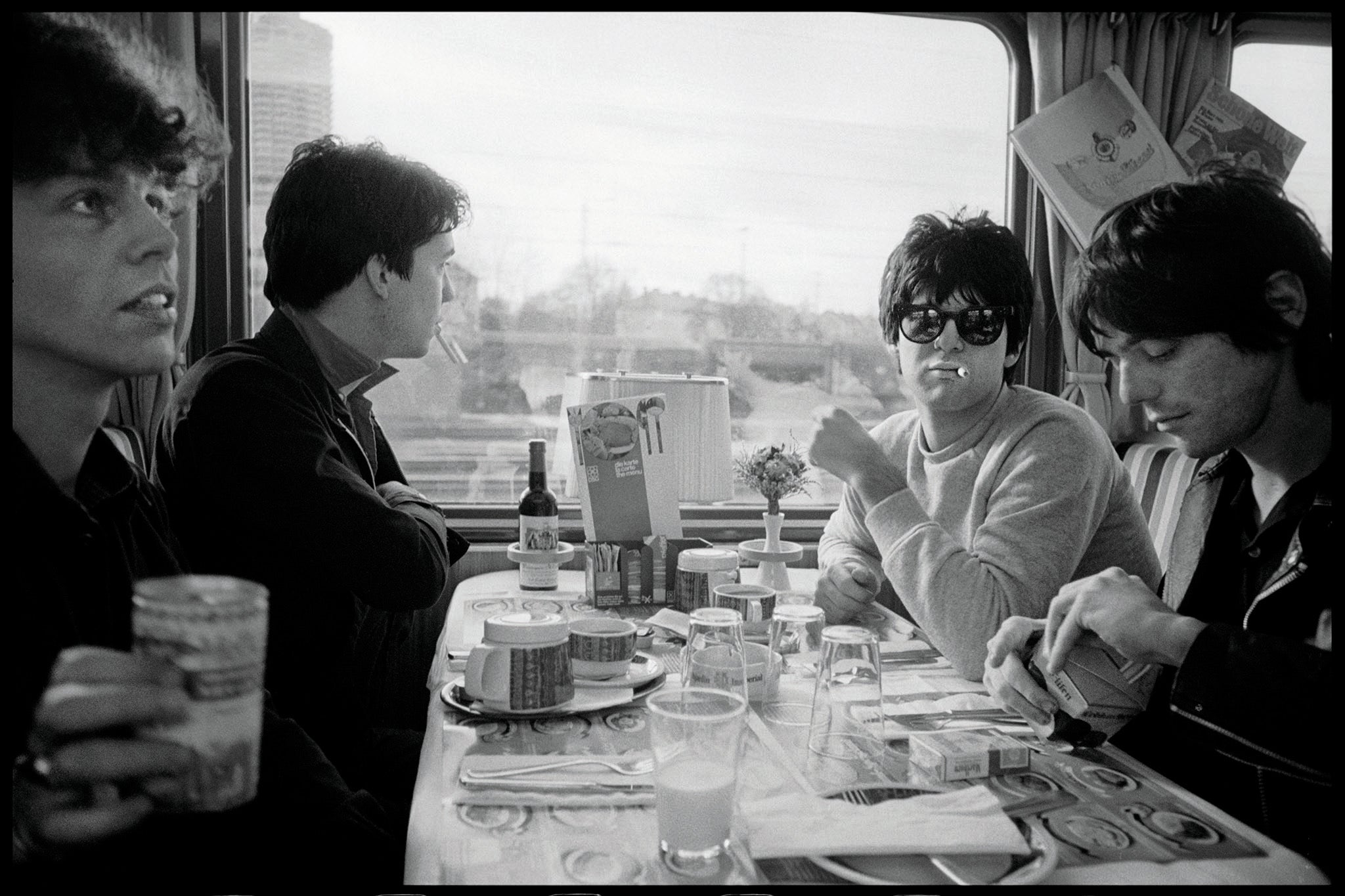 Chris Stein and Blondie on a German train, circa 1978