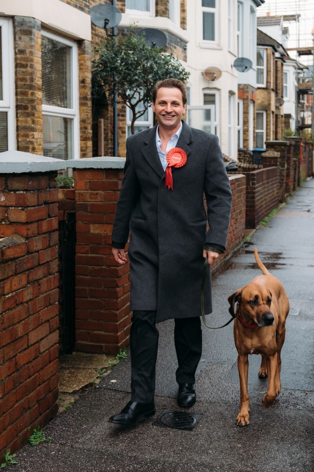 Labour’s general election candidate for Dover and Deal Mike Tapp with his dog, Scooby