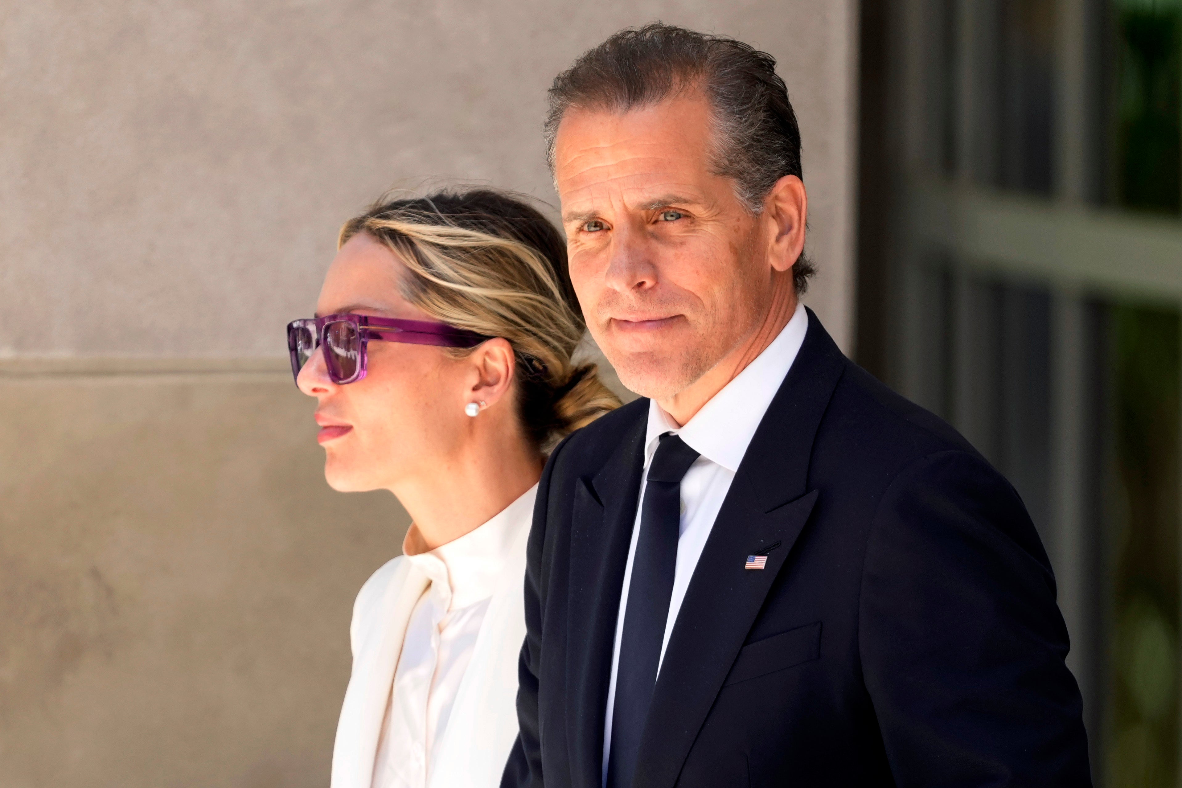 Hunter Biden departs from federal court with his wife, Melissa Cohen Biden, Friday, June 7, 2024, in Wilmington