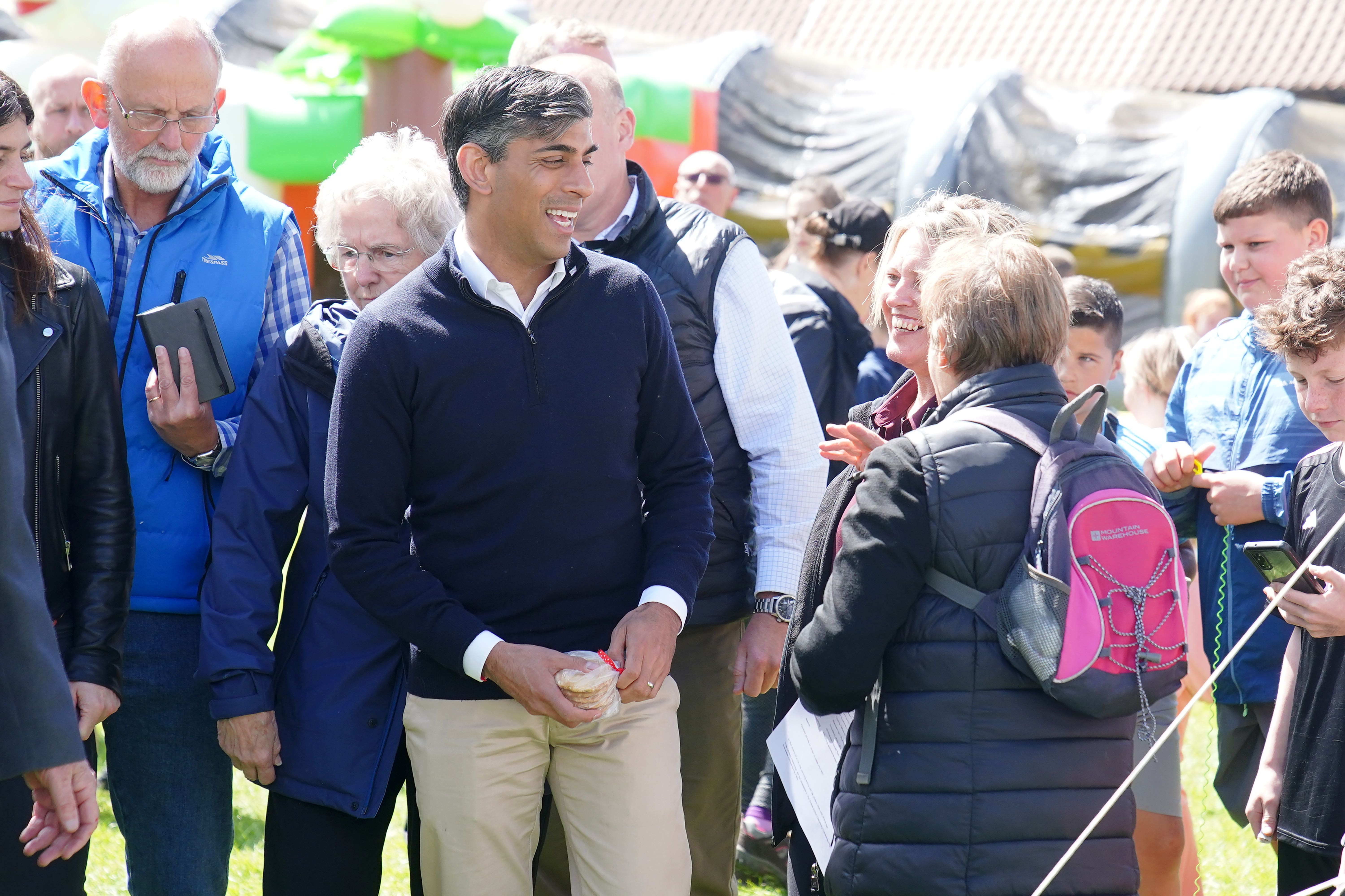 Prime Minister Rishi Sunak at a village fete (Peter Byrne/PA)