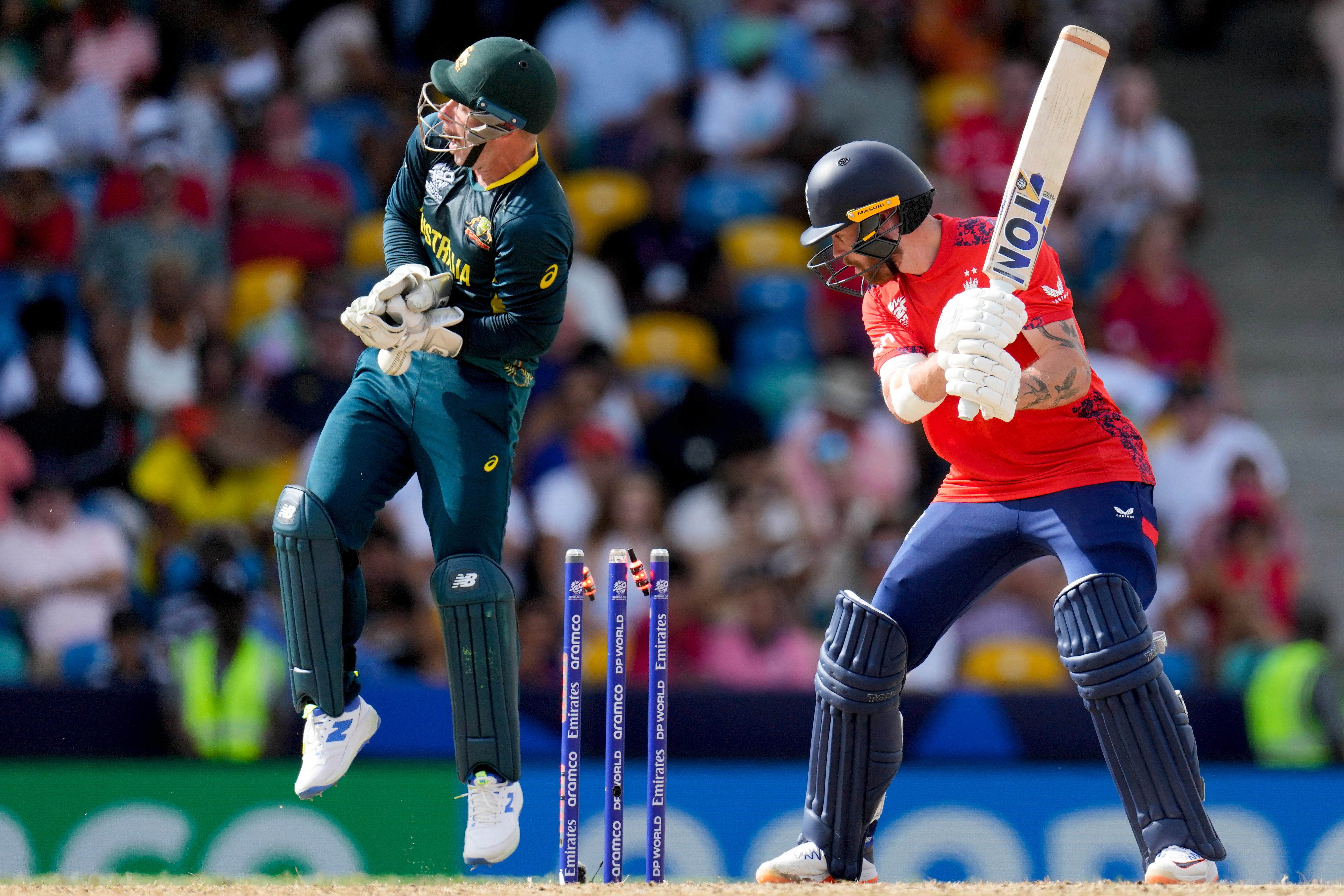 Phil Salt is bowled by Adam Zampa